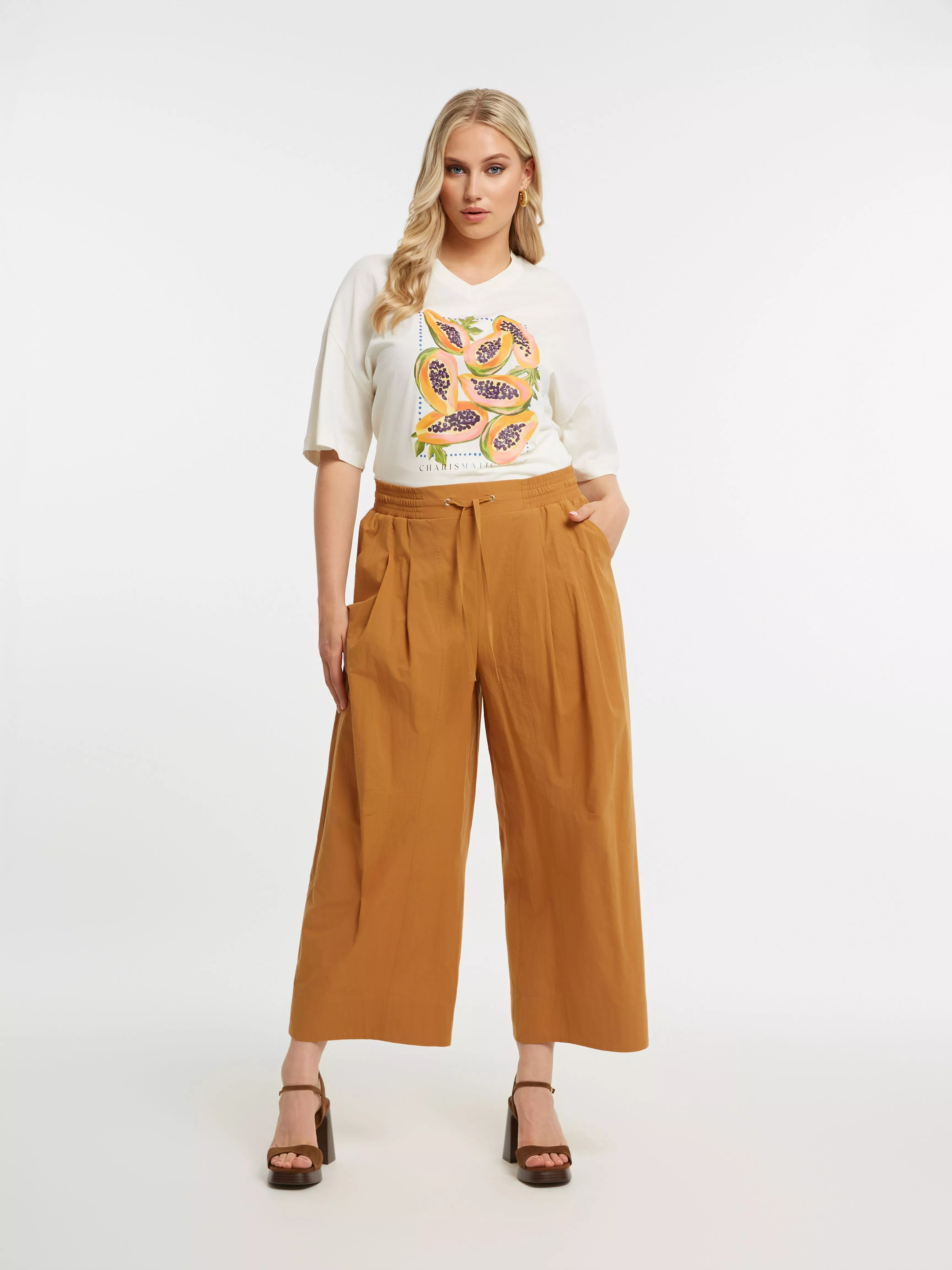 PANTALON CARAMEL 7/8 – MAT FASHION – GRANDE TAILLE 42–52