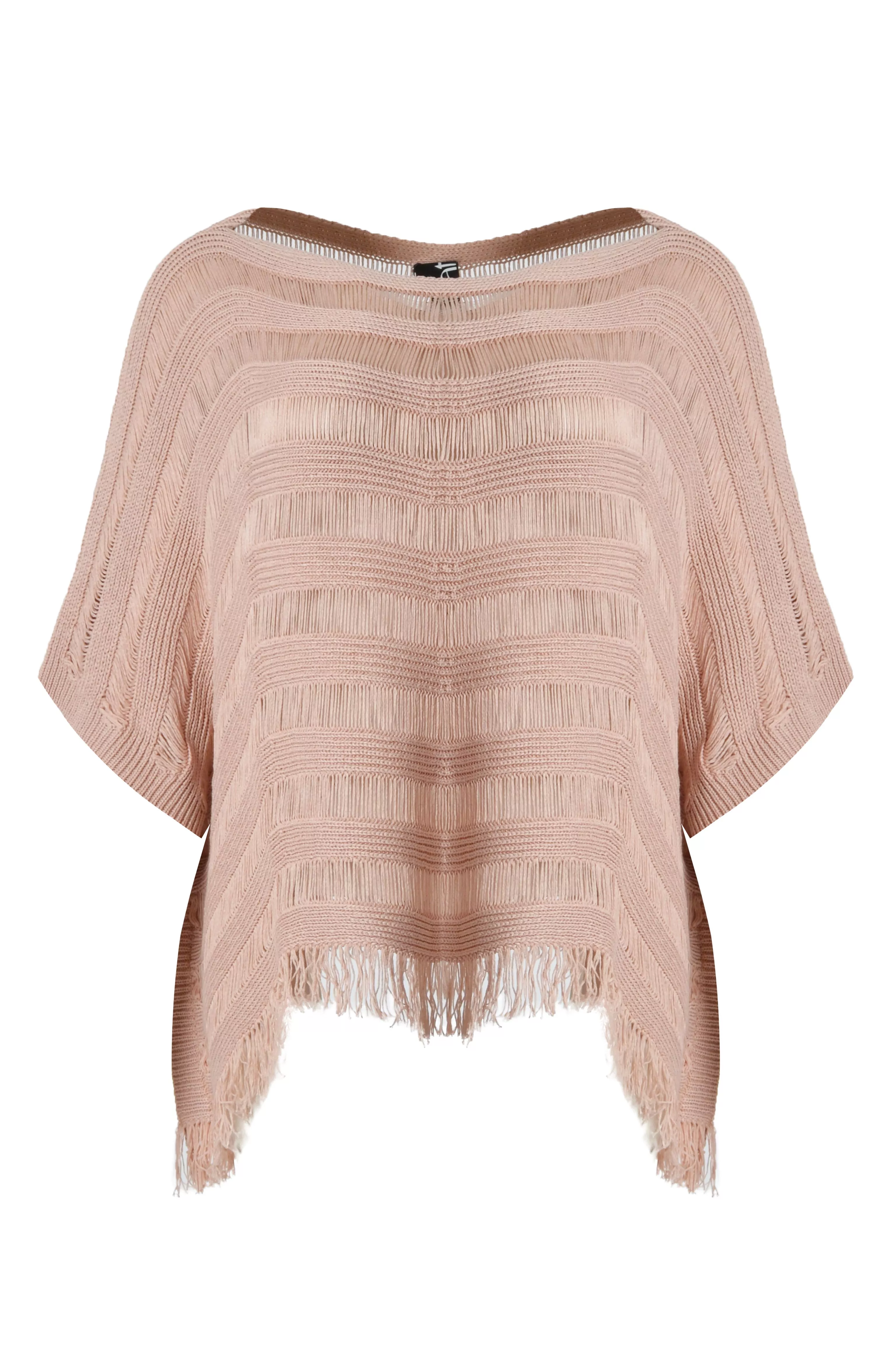 PULL PONCHO MAILLE AJOURÉE – MAT FASHION – GRANDE TAILLE 44–54