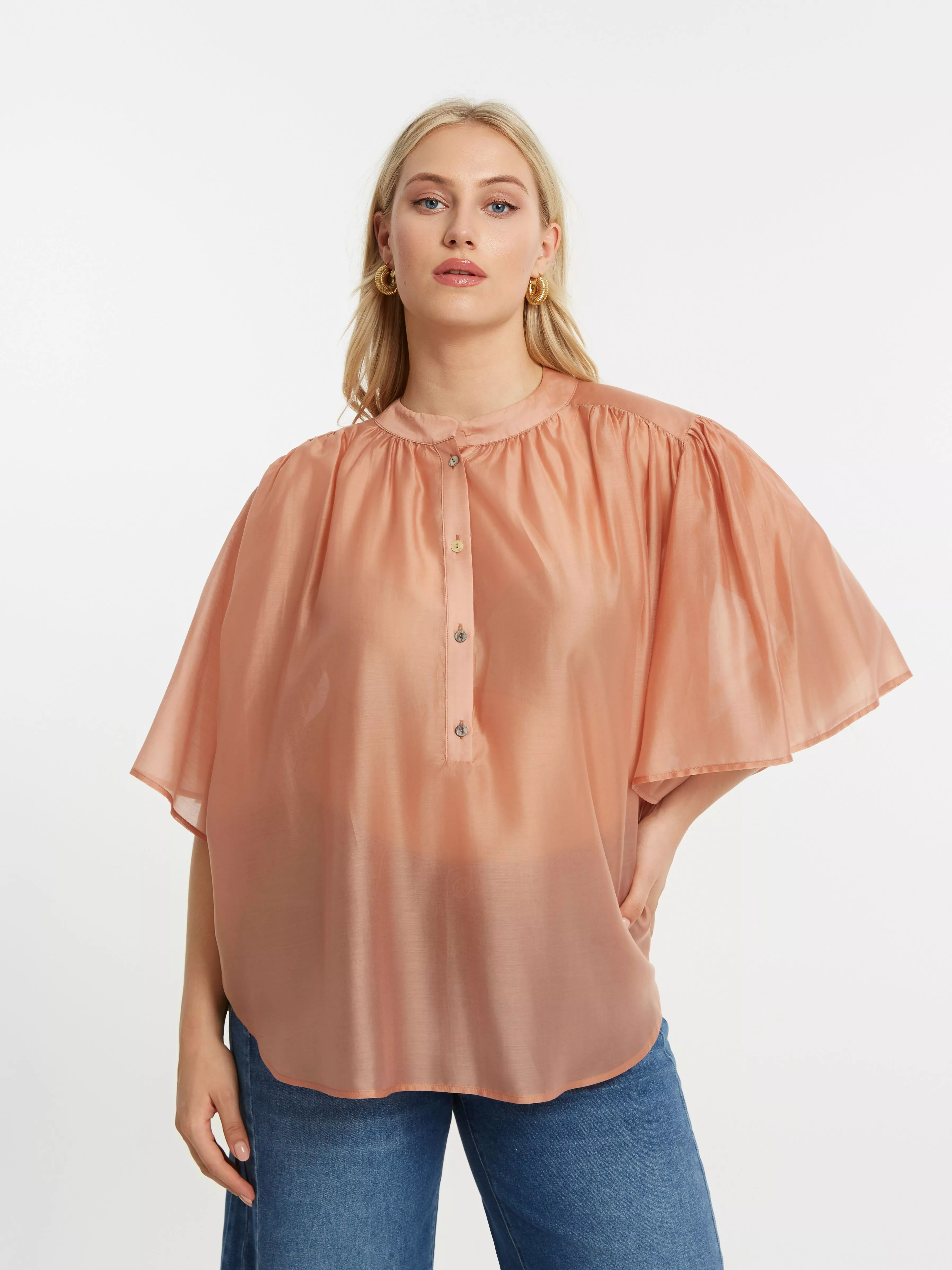 BLOUSE VOLUPTUEUSE PEACH – MAT FASHION – GRANDE TAILLE 44–54