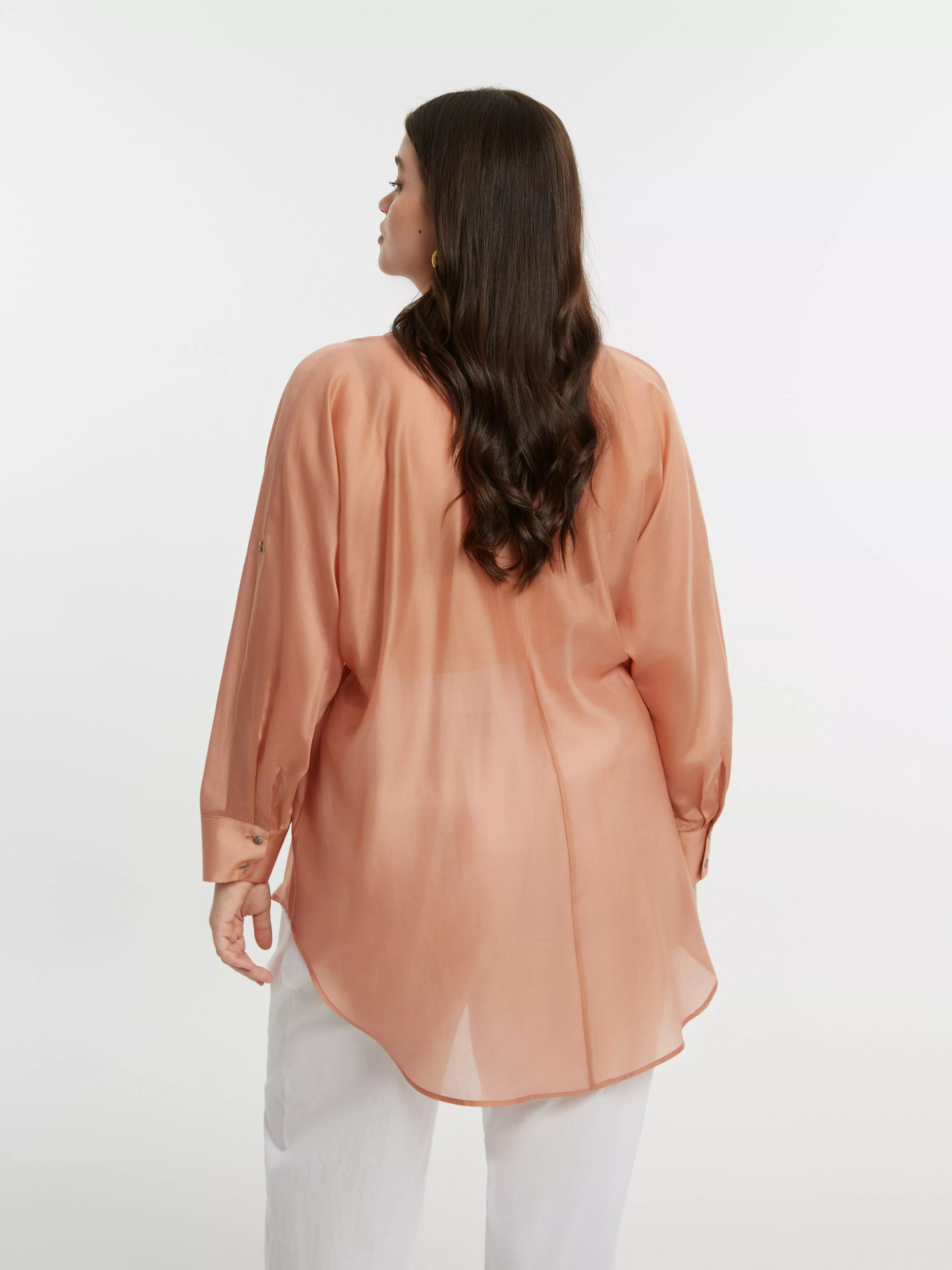 CHEMISE VOLUPTUEUSE PEACH MANCHES LONGUES – MAT FASHION – GRANDE TAILLE 44–54