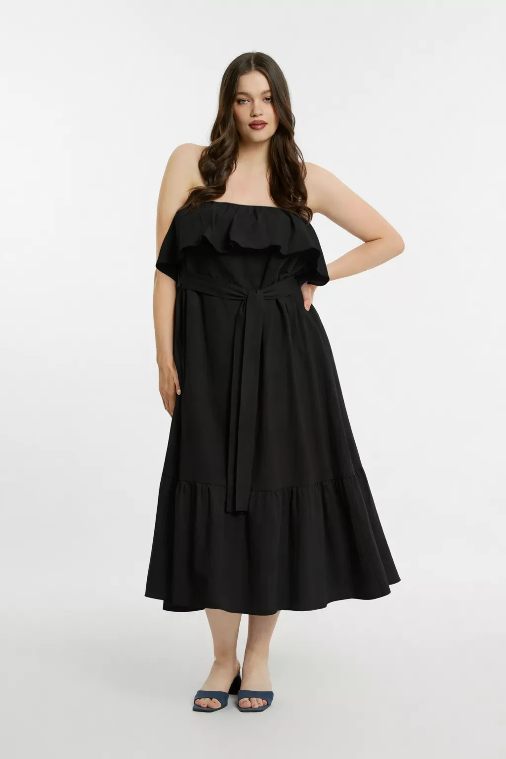 ROBE LONGUE ÉPAULES DÉNUDÉES – MAT FASHION – GRANDE TAILLE 42–52