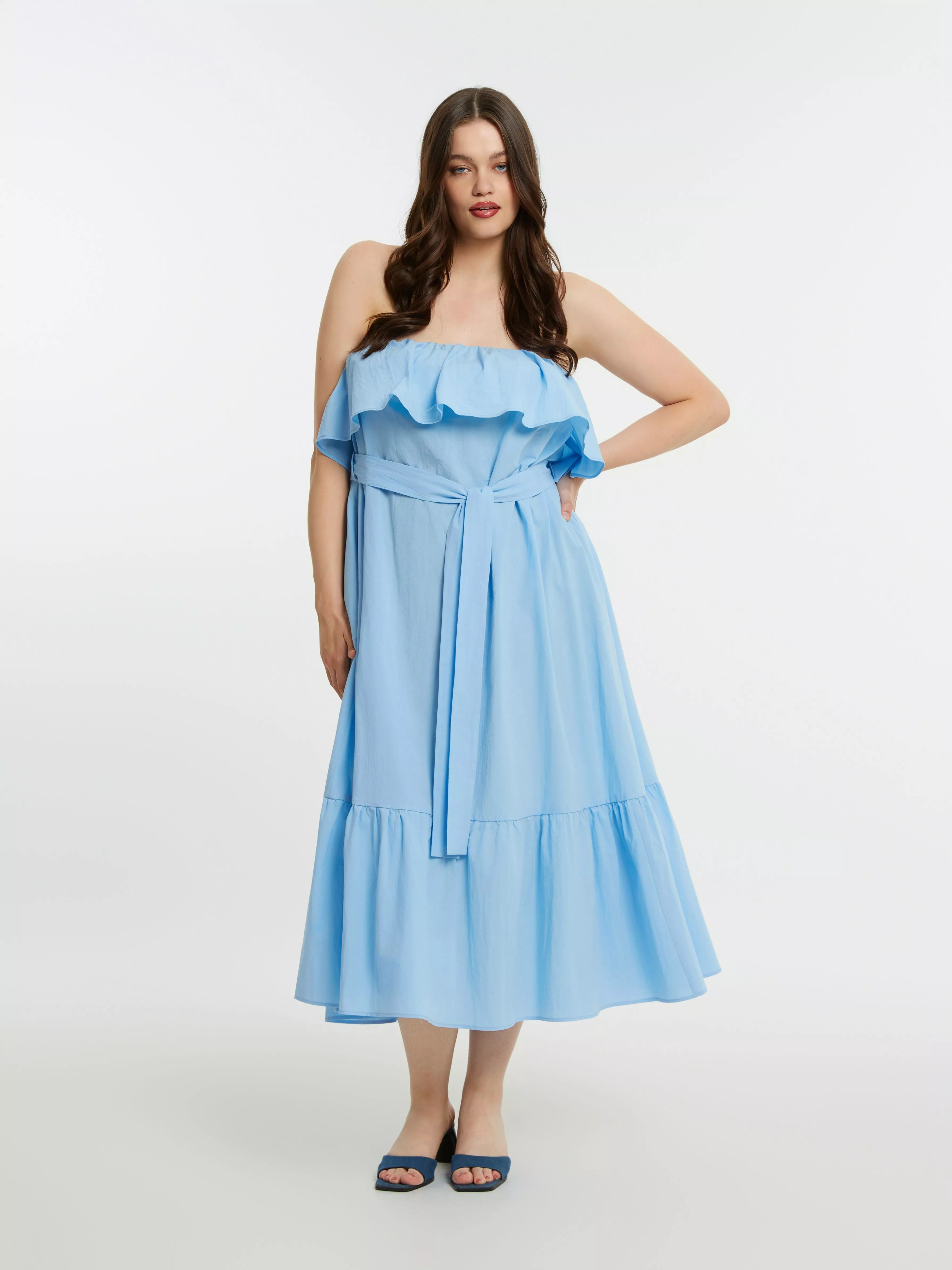 ROBE LONGUE ÉPAULES DÉNUDÉES – MAT FASHION – GRANDE TAILLE 42–52