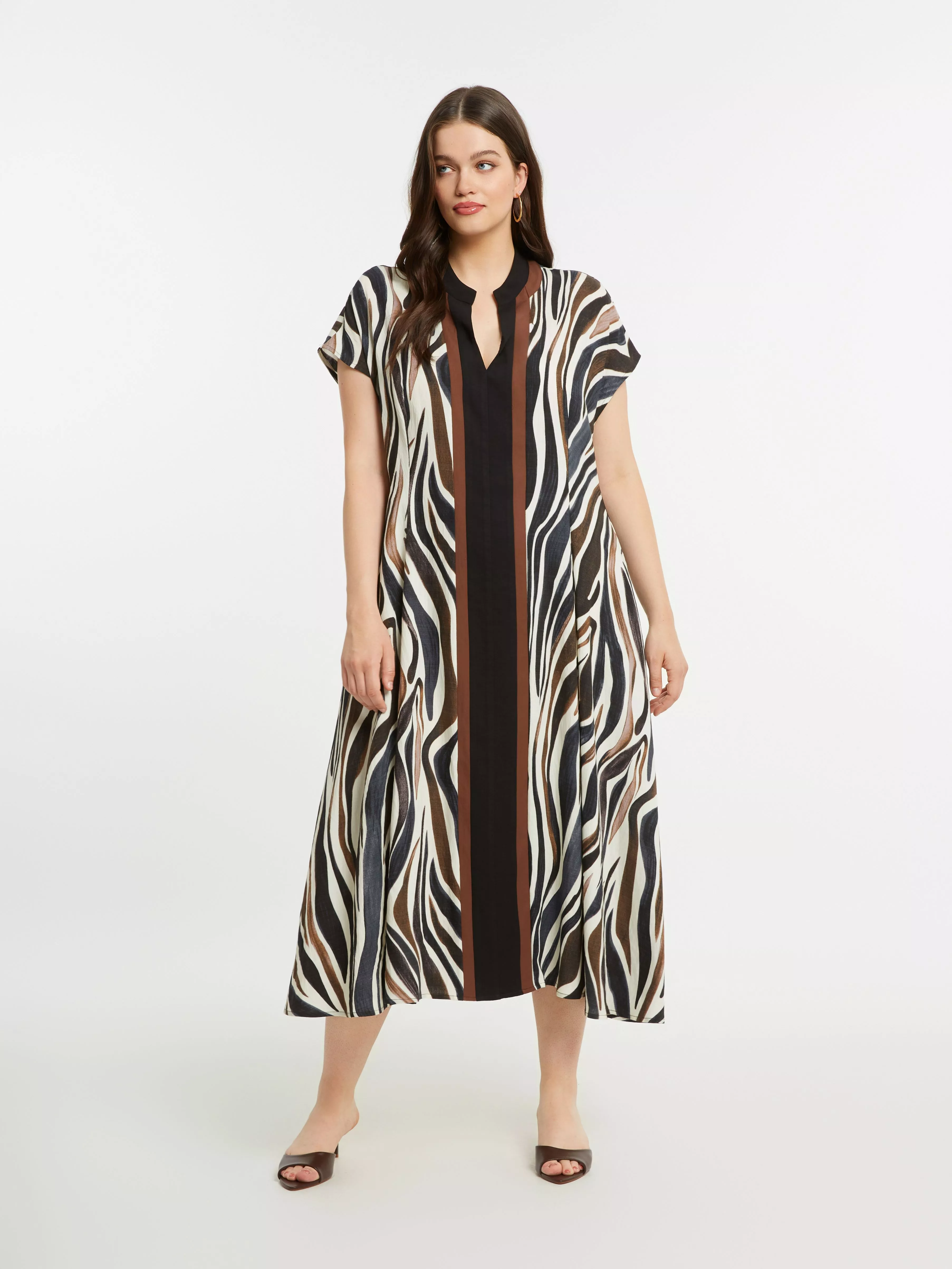 ROBE LONGUE IMPRIMÉ SAFARI – MAT FASHION – GRANDE TAILLE 42–52
