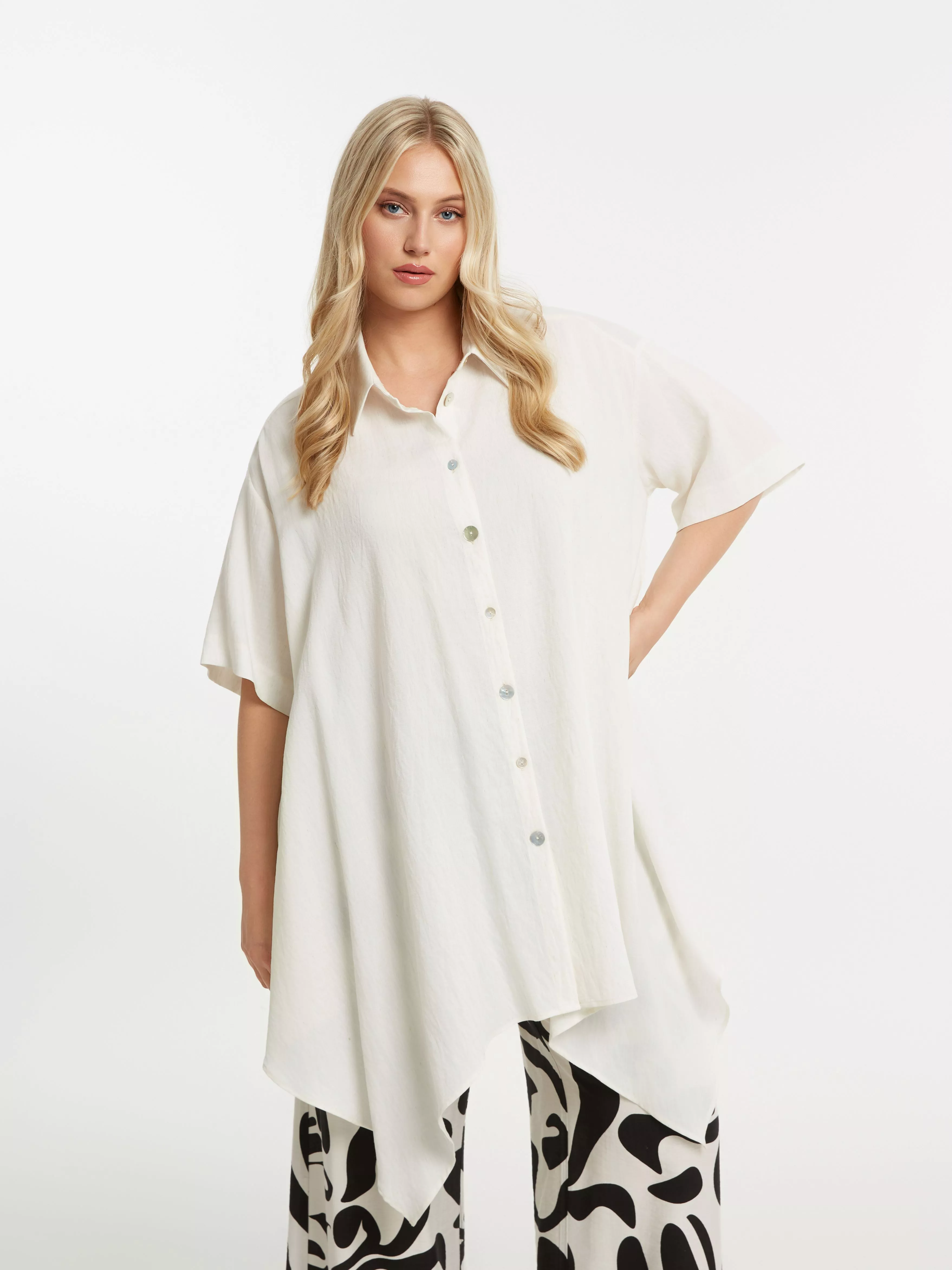 BLOUSE ASYMÉTRIQUE OVERSIZE – MAT FASHION – GRANDE TAILLE 44–54