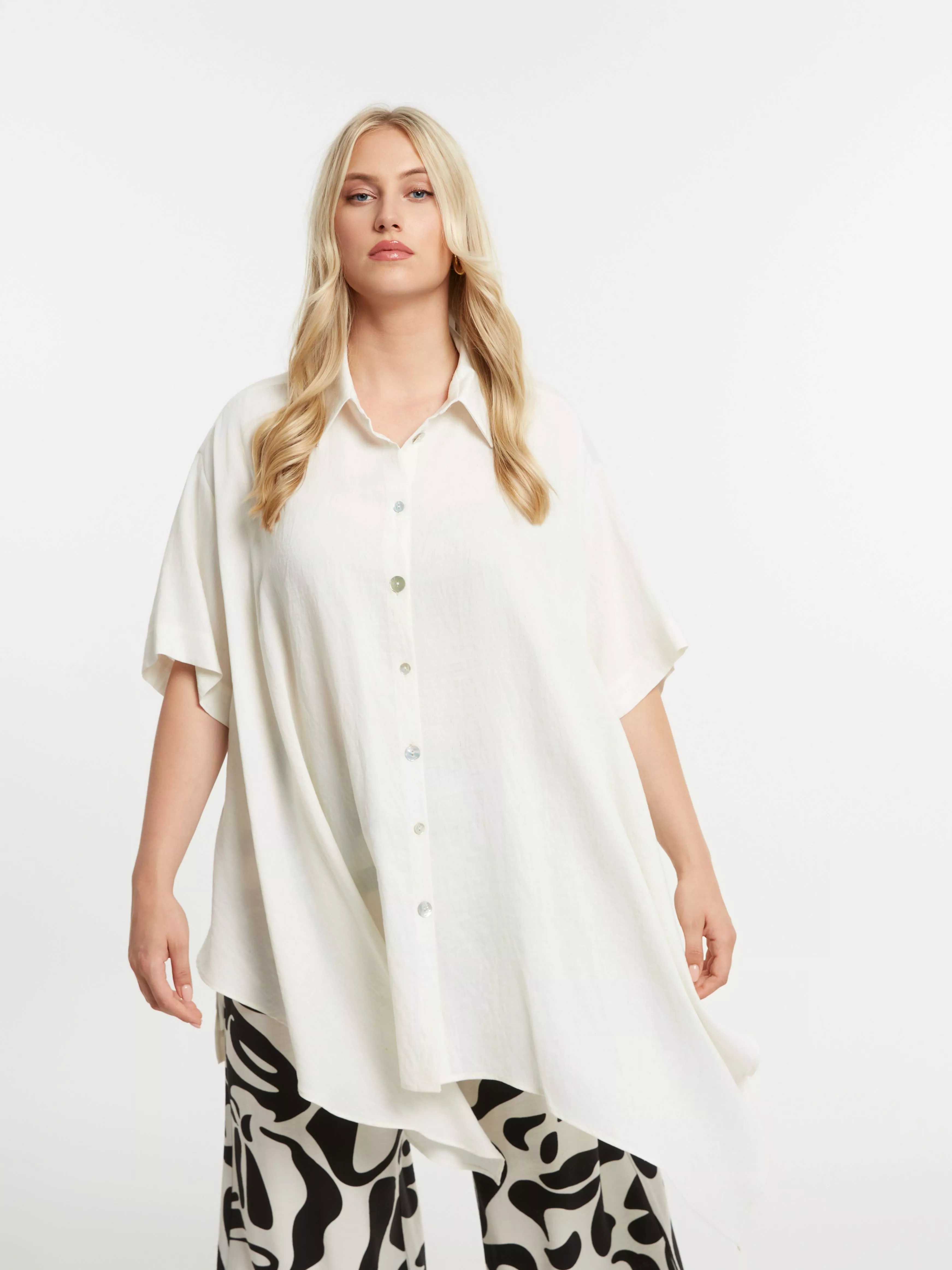 BLOUSE ASYMÉTRIQUE OVERSIZE – MAT FASHION – GRANDE TAILLE 44–54