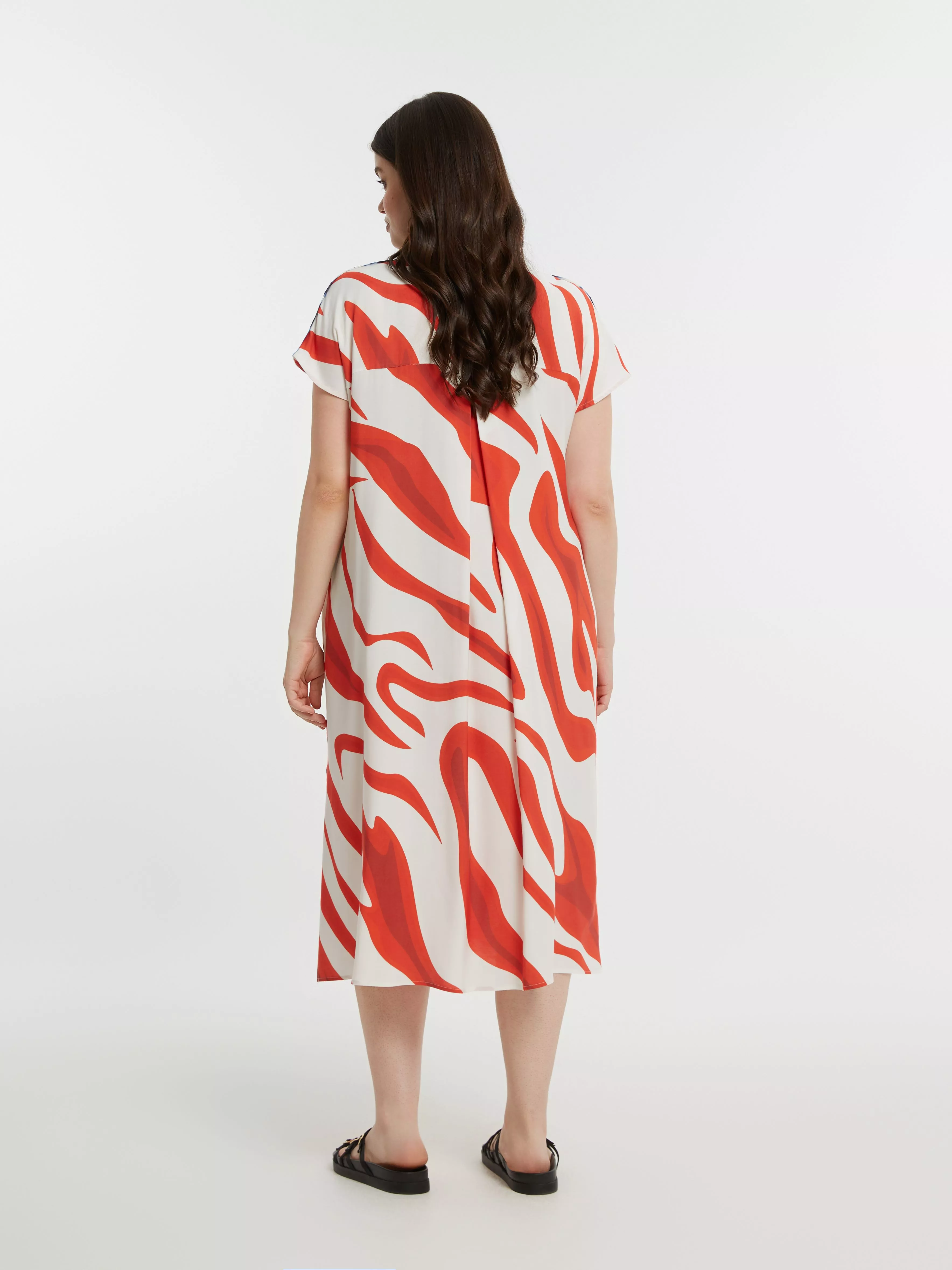 ROBE CHEMISE IMPRIMÉE FLUIDE – MAT FASHION – GRANDE TAILLE 44–54