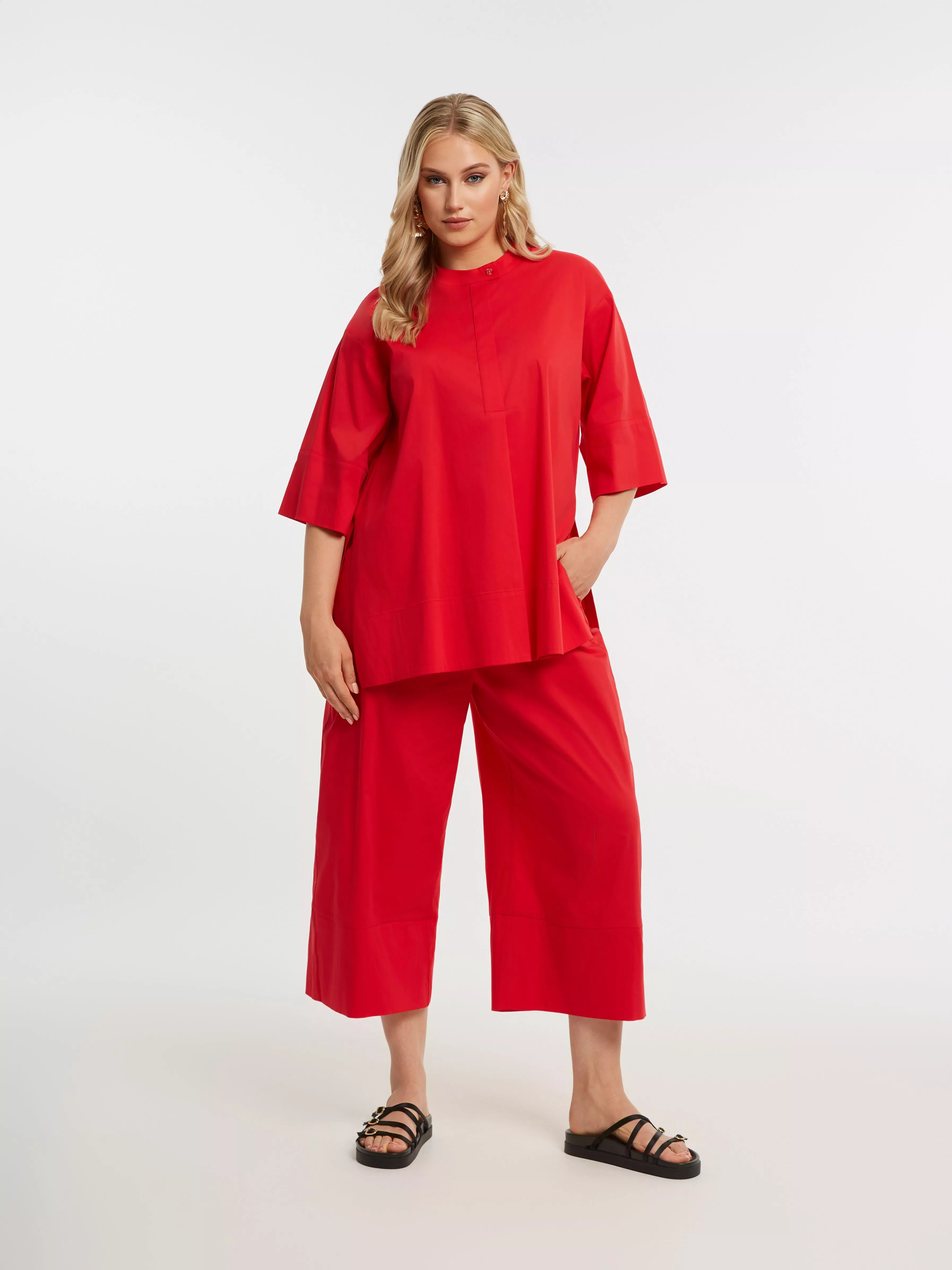 PANTALON 7/8 EN POPELINE – MAT FASHION – GRANDE TAILLE 42–52