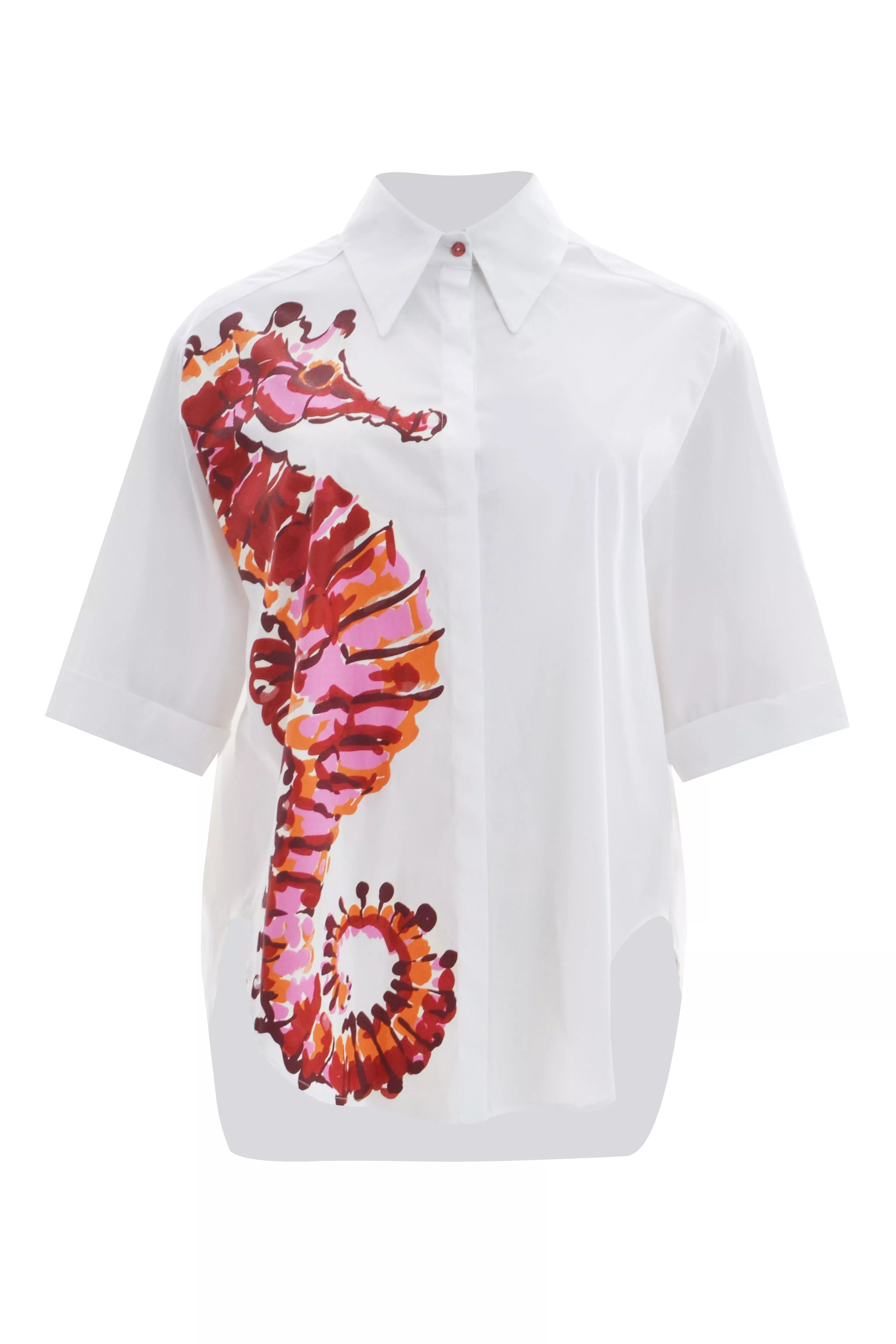 CHEMISE OVERSIZE IMPRIMÉ HIPPOCAMPE – MAT FASHION – GRANDE TAILLE 44–54