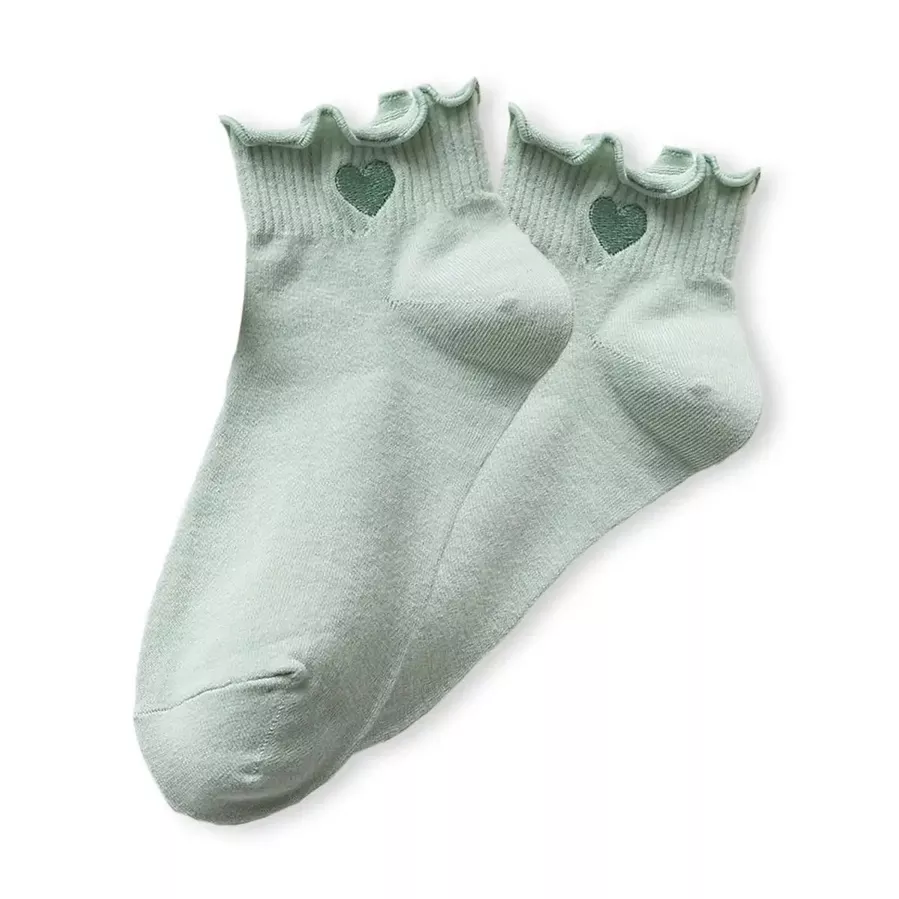 SOQUETTES MI-HAUTES CŒUR TENDRE ET VOLANT – TITES CHAUSSETTES