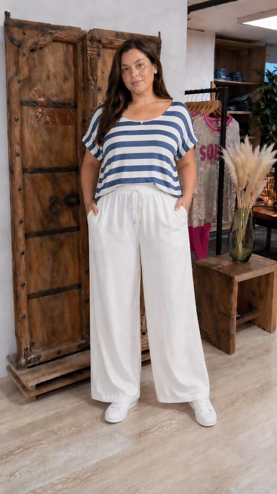 PANTALON COTON CALYPSO – NINA CARTER – GRANDE TAILLE 42–48