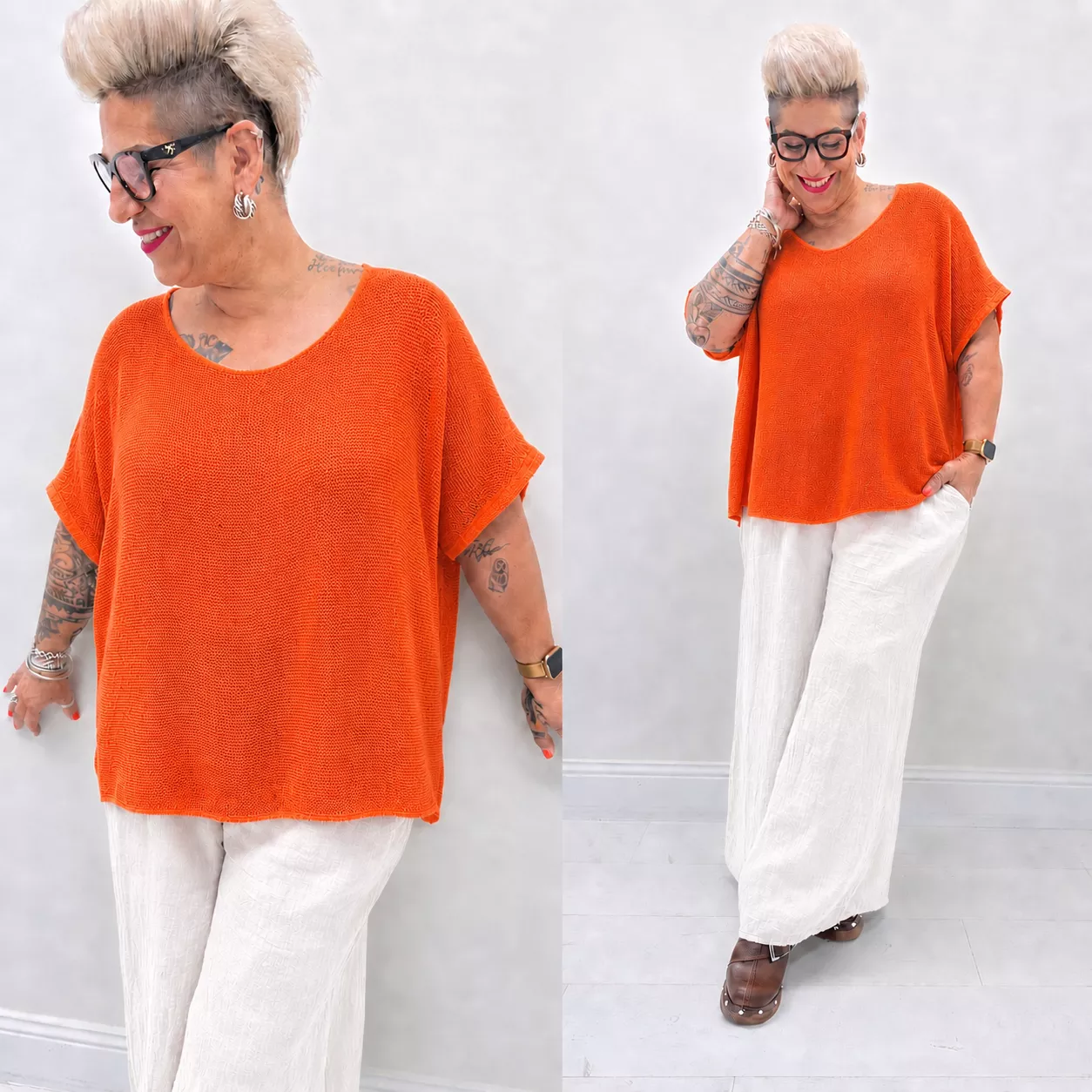 T-SHIRT TRICOT – 100 % COTON – GRANDE TAILLE 46–50