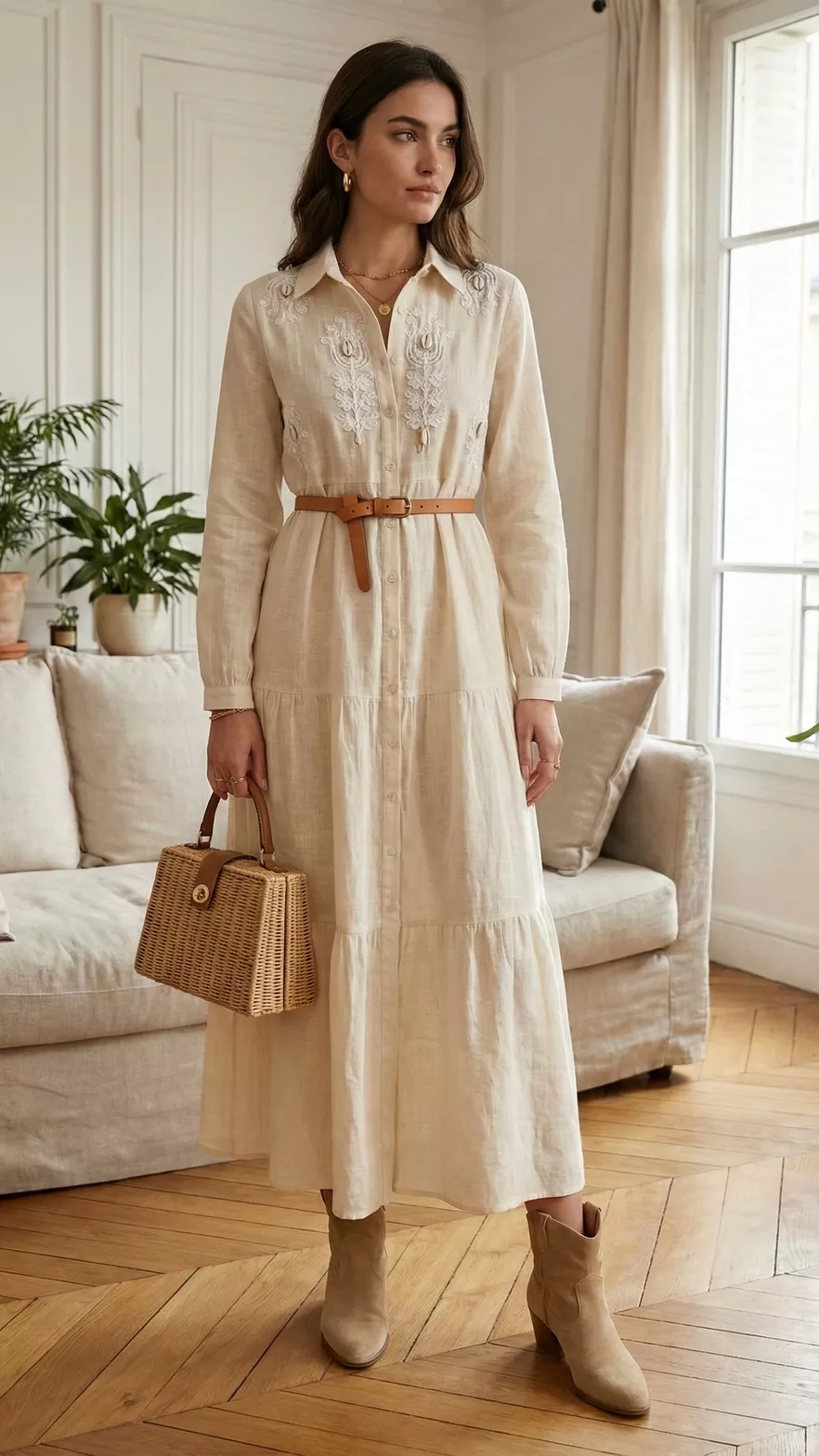 ROBE ALBANE – ROBE LONGUE BRODÉE – TAILLE UNIQUE