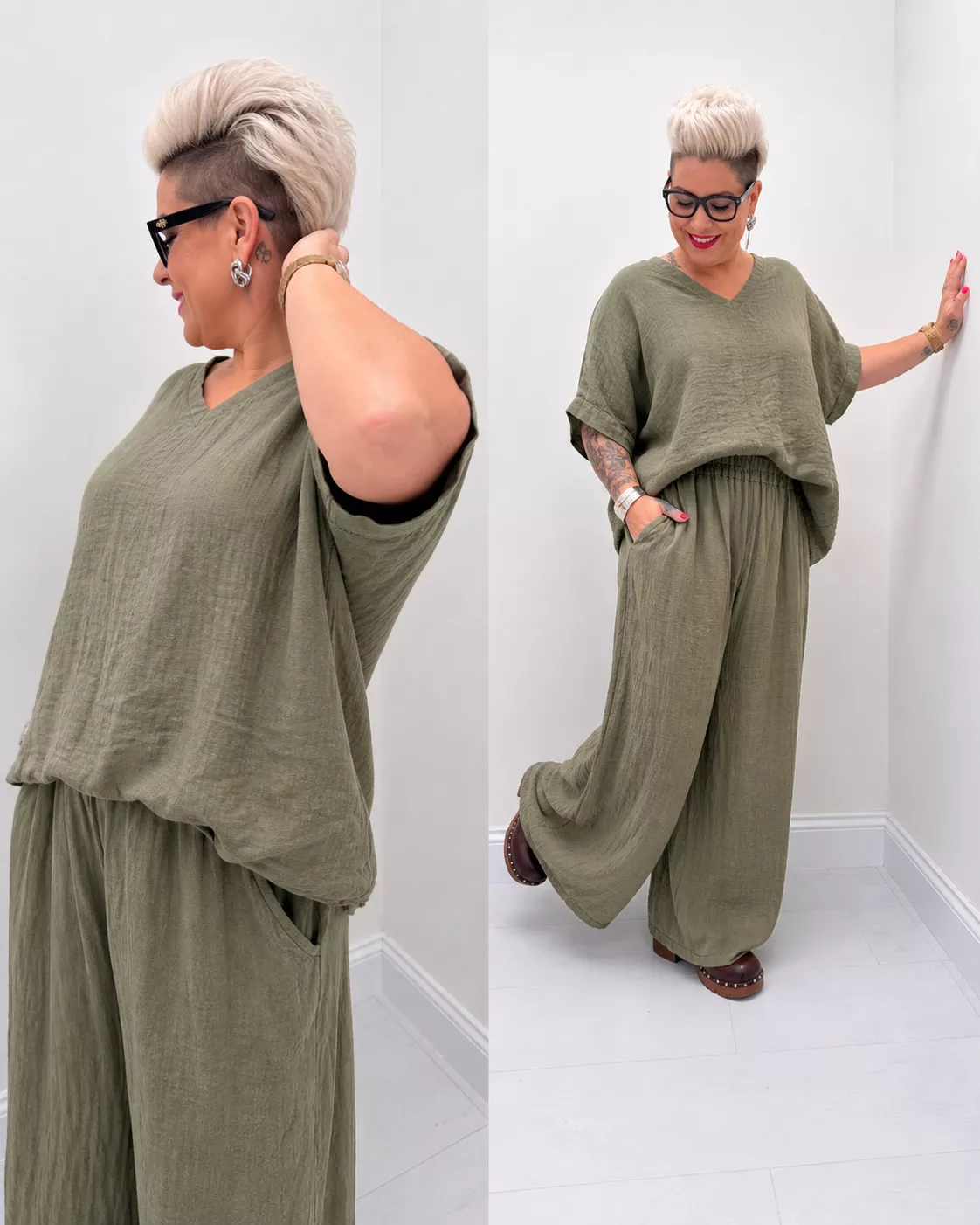 TUNIQUE LIN – COUPE CARRÉE – GRANDE TAILLE 46–50