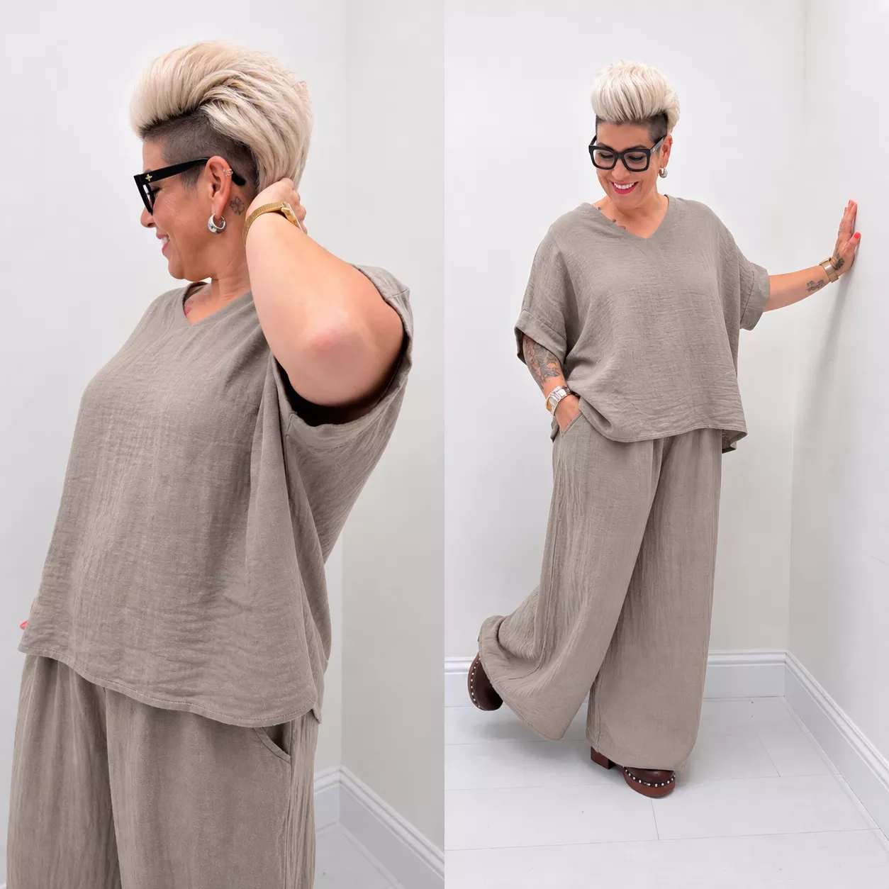TUNIQUE LIN – COUPE CARRÉE – GRANDE TAILLE 46–50