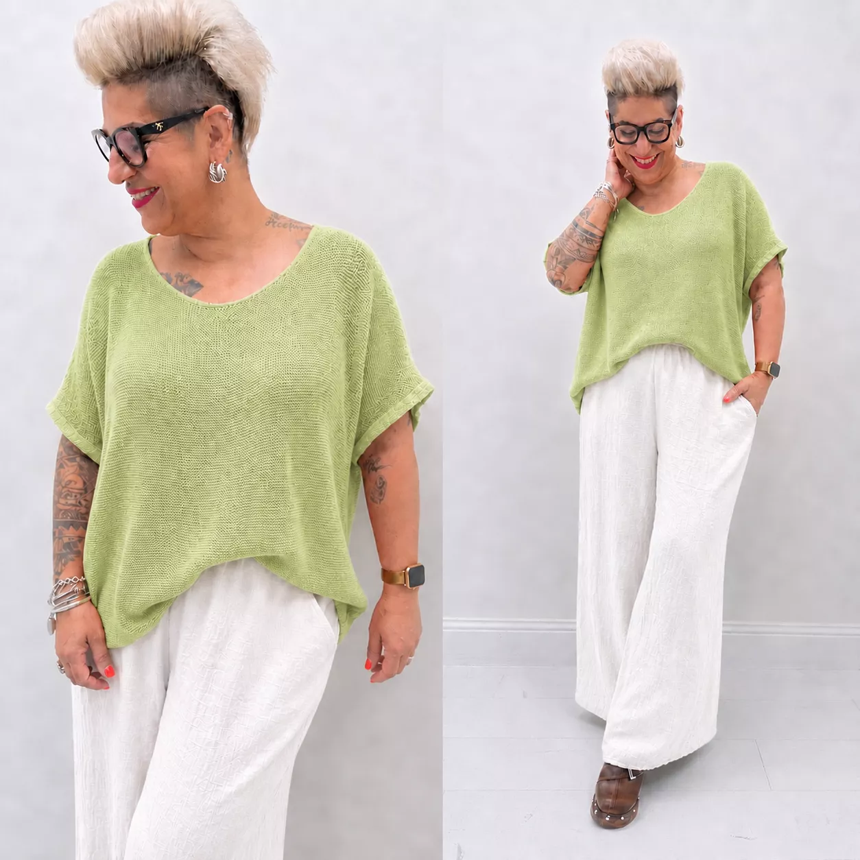 T-SHIRT TRICOT – 100 % COTON – GRANDE TAILLE 46–50