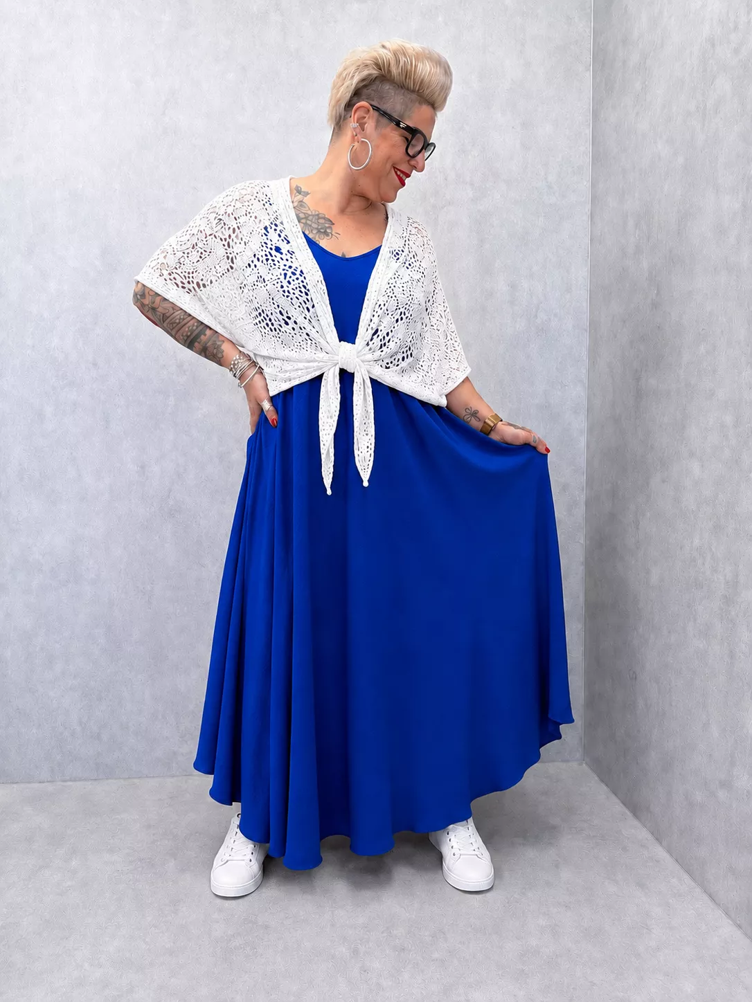 BOLÉRO MAILLE AJOURÉE – GRANDE TAILLE 46–50