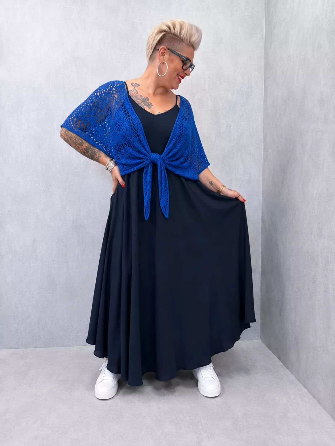 BOLÉRO MAILLE AJOURÉE – GRANDE TAILLE 46–50