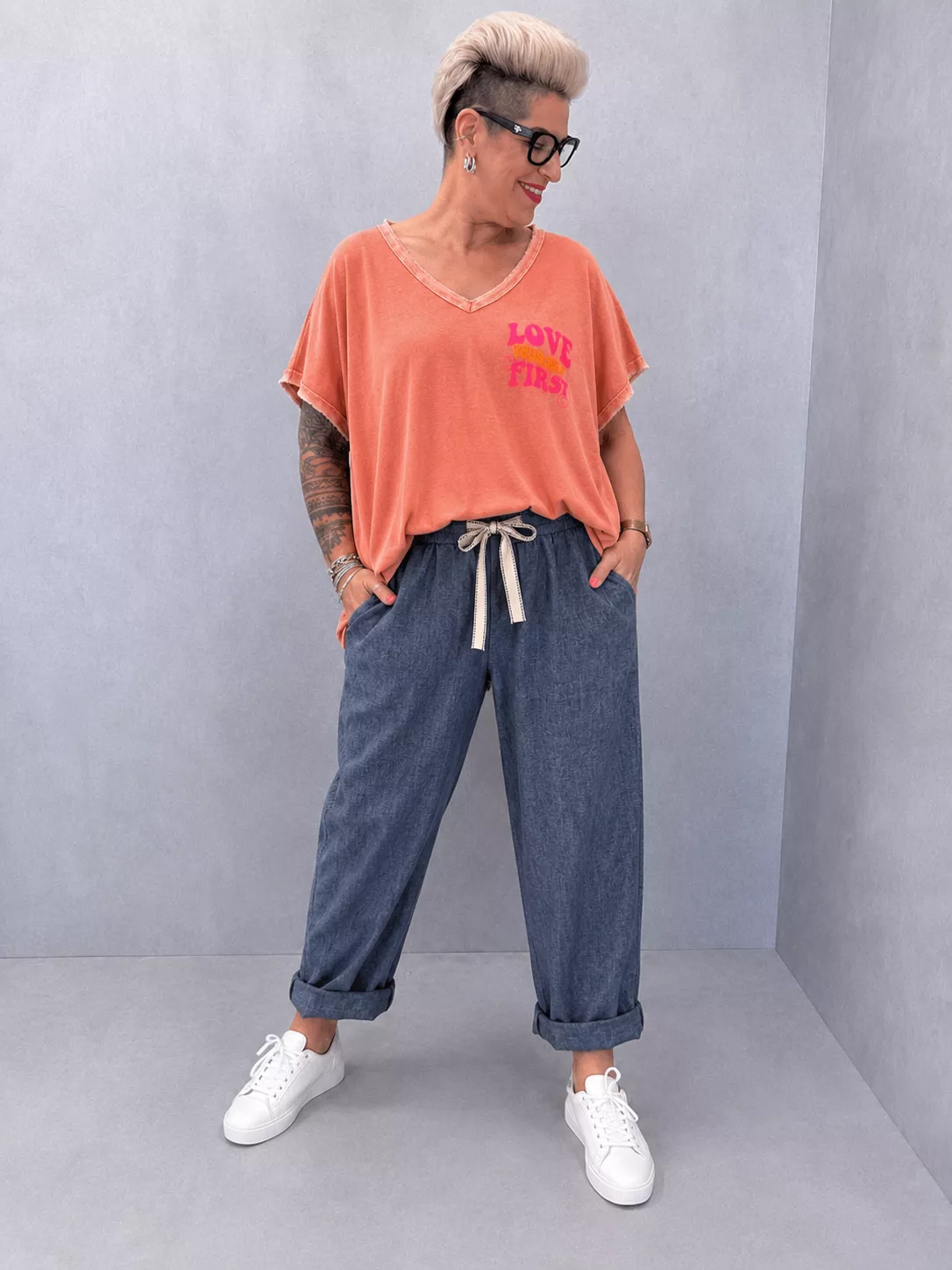 PANTALON JIMMY – COTON & LIN – GRANDE TAILLE 42–46
