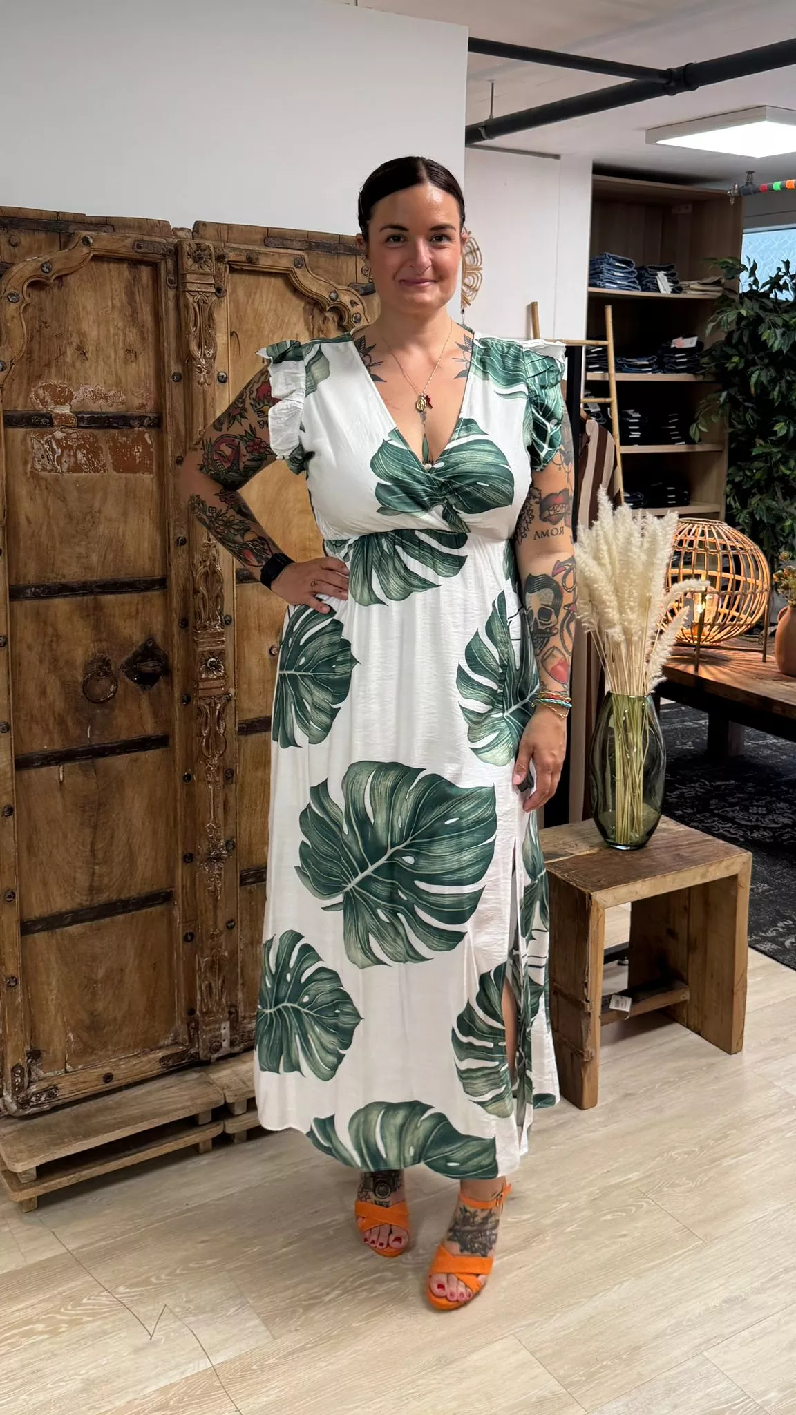 KLEID XENIA MONSTERA  MALLE  GROSSE GRSSEN 4250 | Caramel Beurre Sal  Concept Store Lausanne