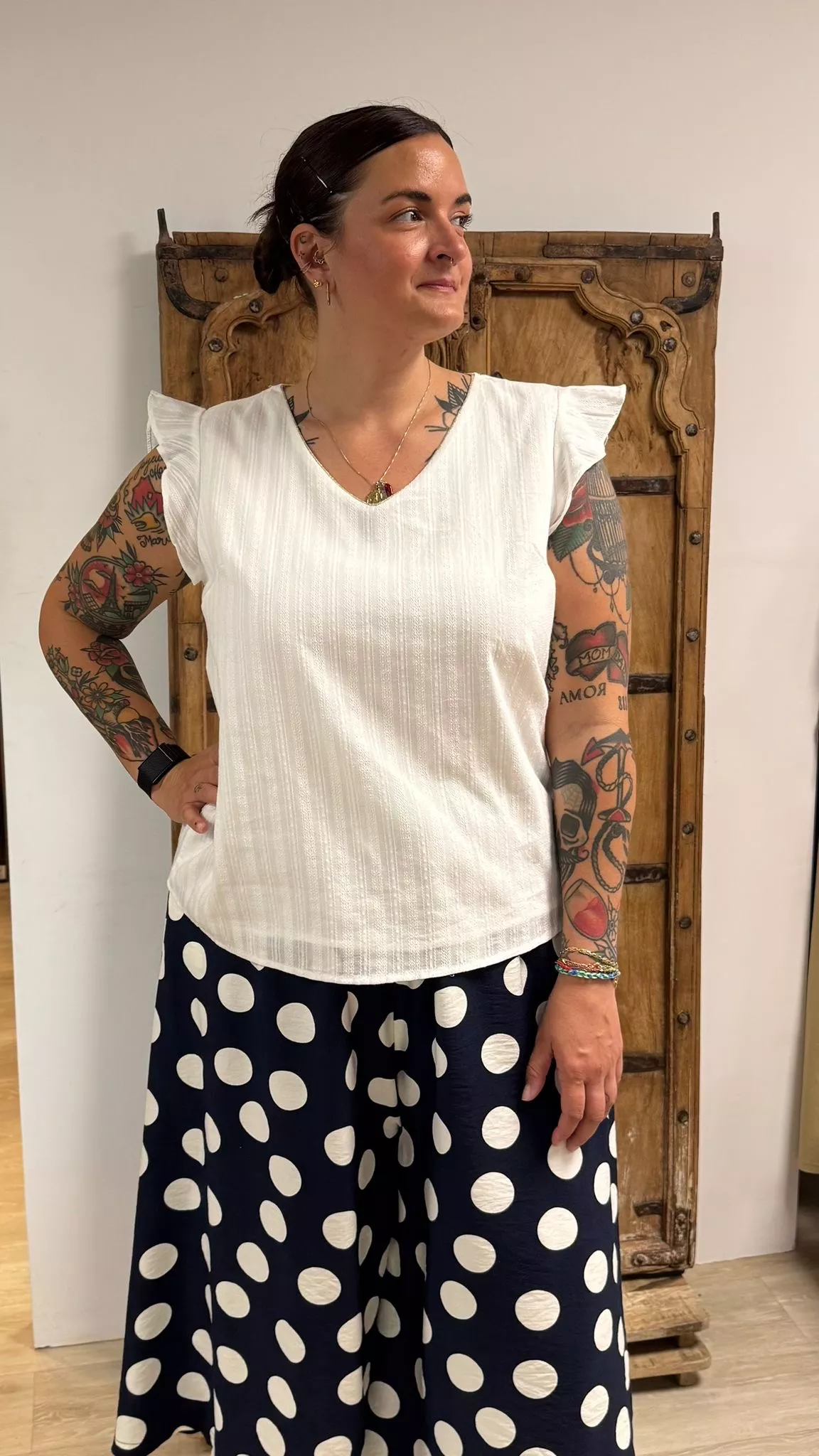 JUPE CULOTTE ELENI À POIS – GRANDE TAILLE 42–50