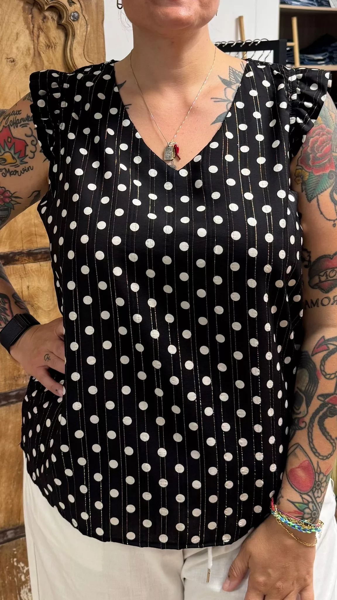 TOP ISABELLA À POIS – GRANDE TAILLE 42–50