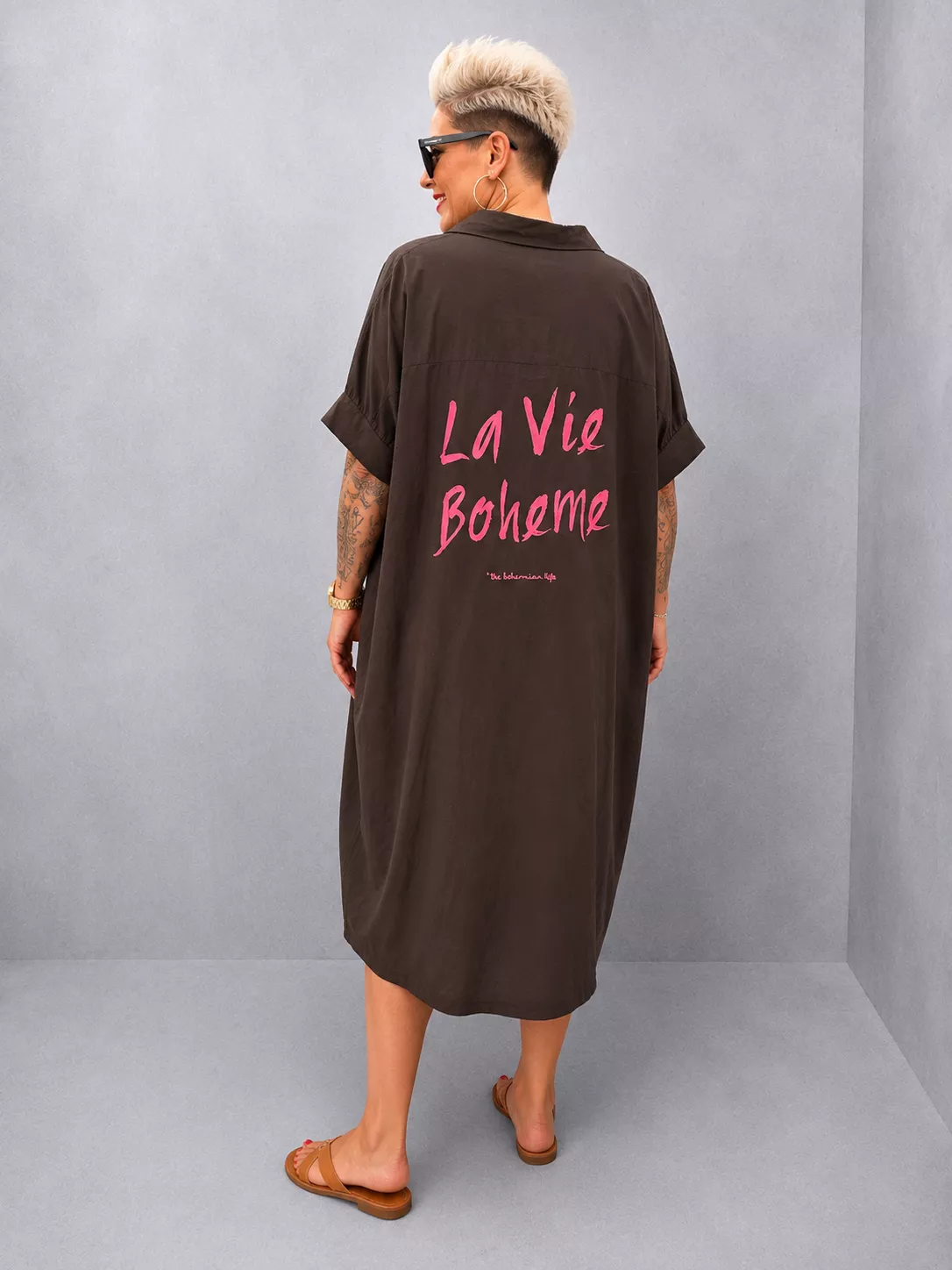 ROBE CHEMISE LA VIE BOHÈME EN VOILE DE COTON – GRANDE TAILLE 46–50