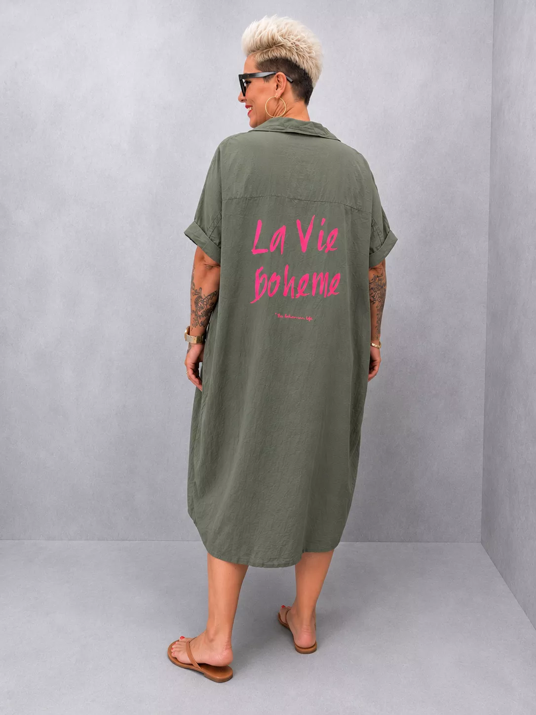 ROBE CHEMISE LA VIE BOHÈME EN VOILE DE COTON – GRANDE TAILLE 46–50