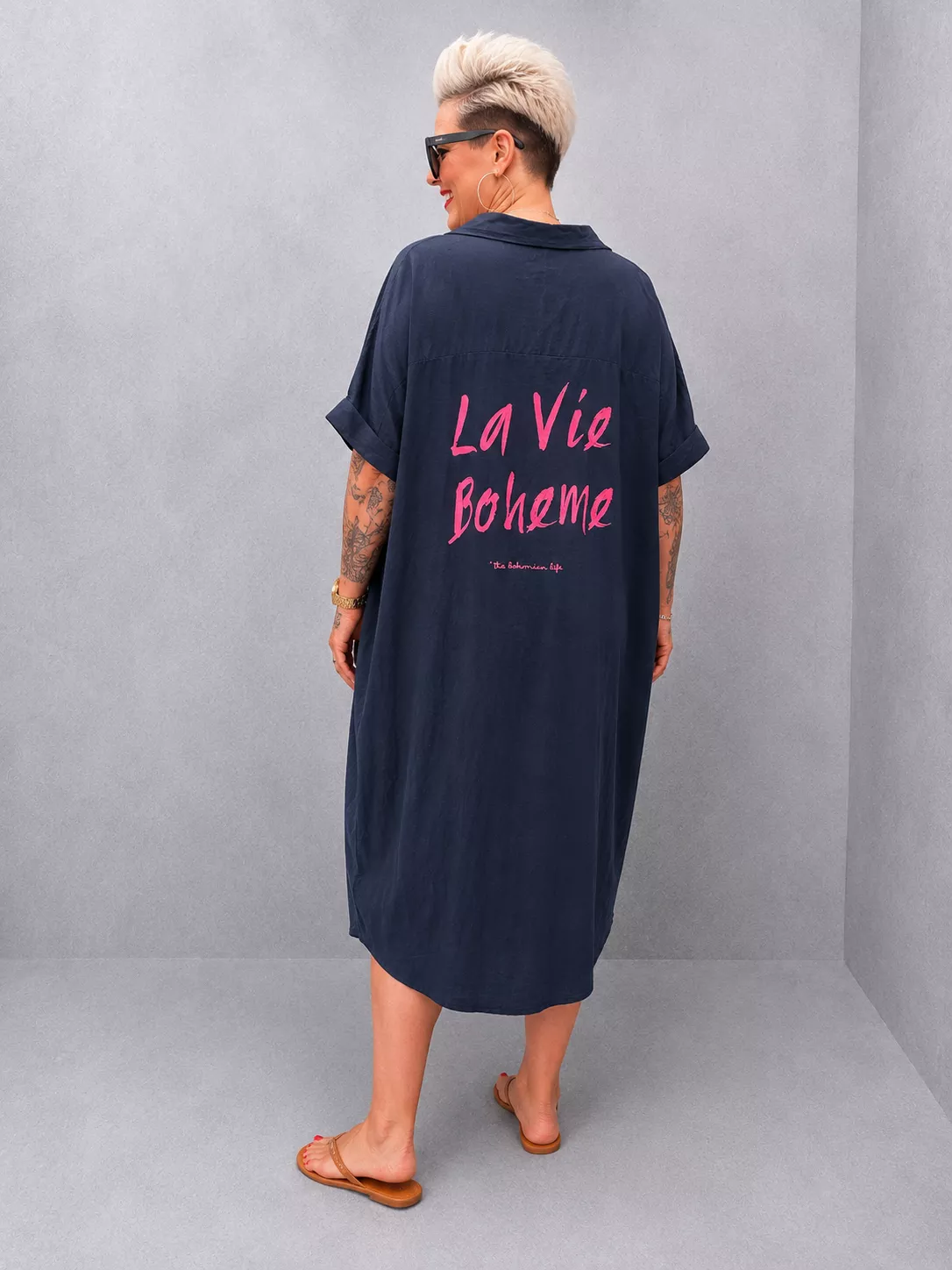 ROBE CHEMISE LA VIE BOHÈME EN VOILE DE COTON – GRANDE TAILLE 46–50