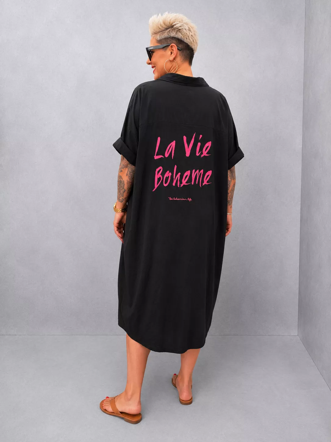 ROBE CHEMISE LA VIE BOHÈME EN VOILE DE COTON – GRANDE TAILLE 46–50