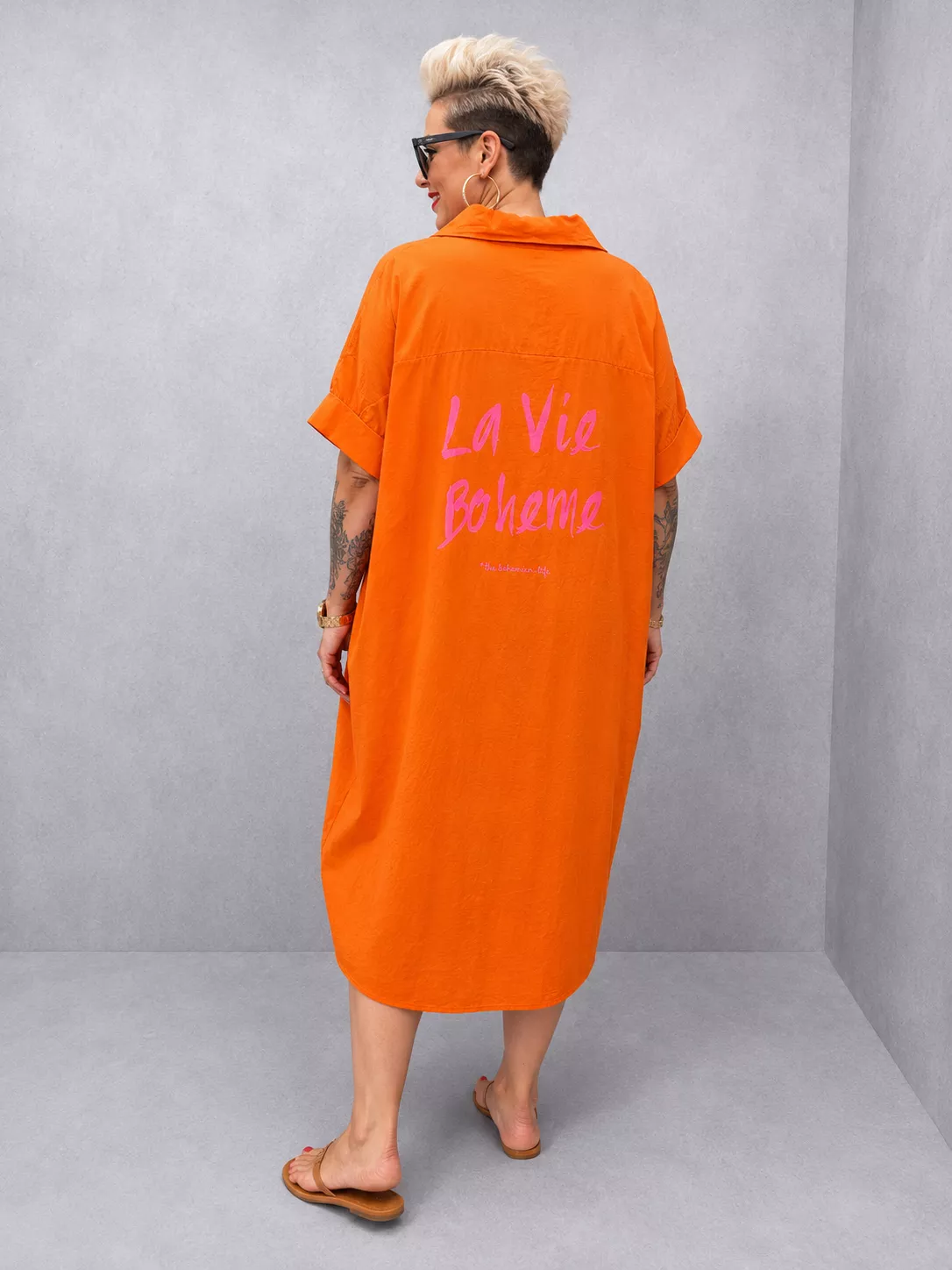 ROBE CHEMISE LA VIE BOHÈME EN VOILE DE COTON – GRANDE TAILLE 46–50