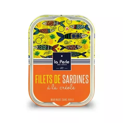 FILETS DE SARDINES À LA CRÉOLE – POIDS TOTAL NET 115 G – LA PERLE DES DIEUX 1887