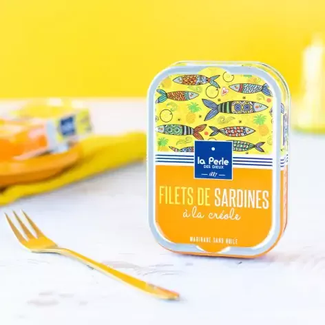 FILETS DE SARDINES À LA CRÉOLE – POIDS TOTAL NET 115 G – LA PERLE DES DIEUX 1887