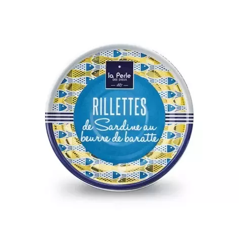 RILLETTES DE SARDINES AU BEURRE DE BARATTE – POIDS TOTAL NET 80 G – LA PERLE DES DIEUX 1887