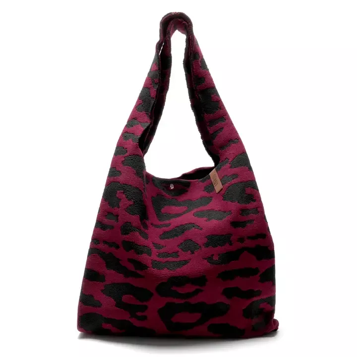 SHOPPER LOÏS ÉPONGE – LOT 83 – LÉOPARD BORDEAUX & NOIR