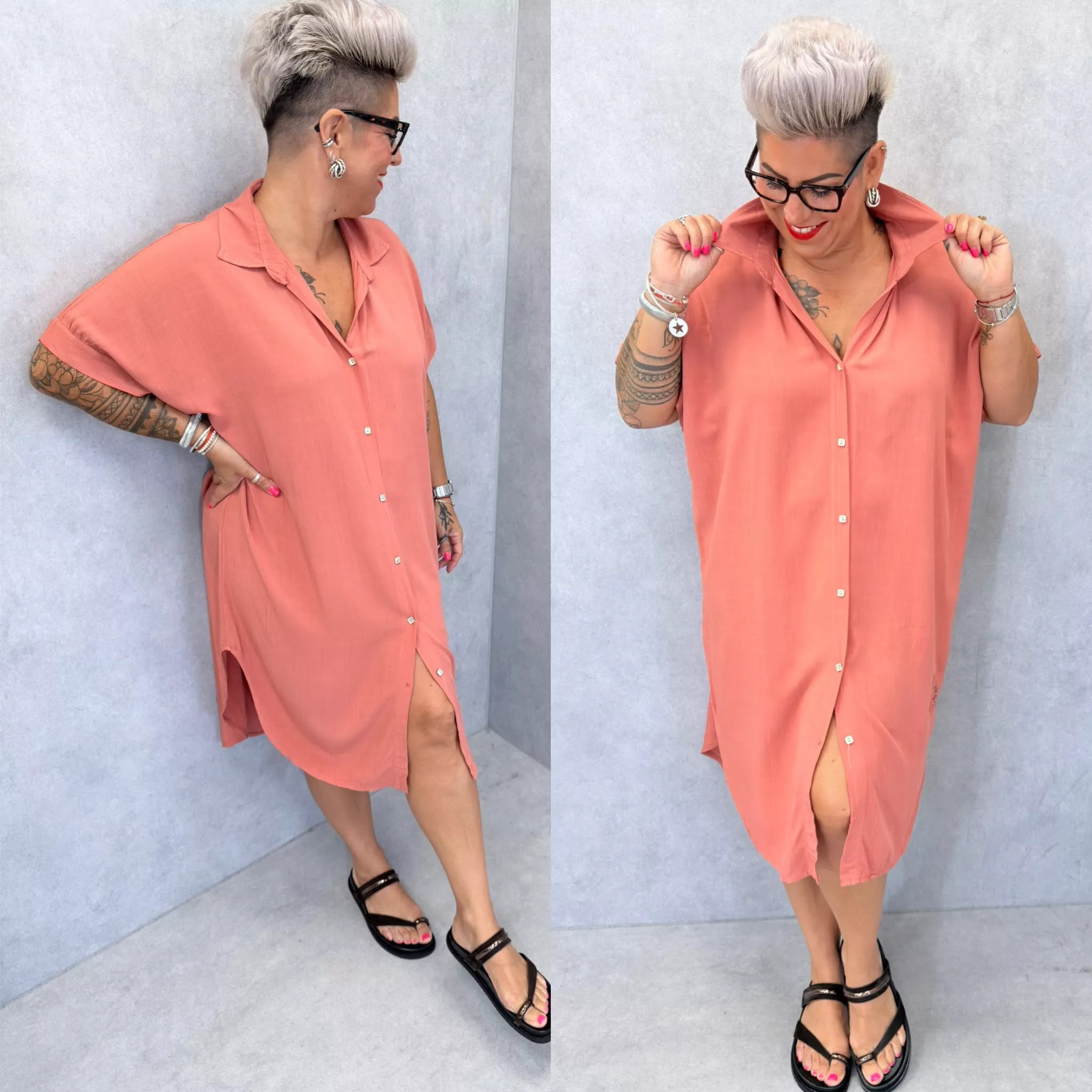 ROBE CHEMISE INÈS – GRANDE TAILLE 46–48