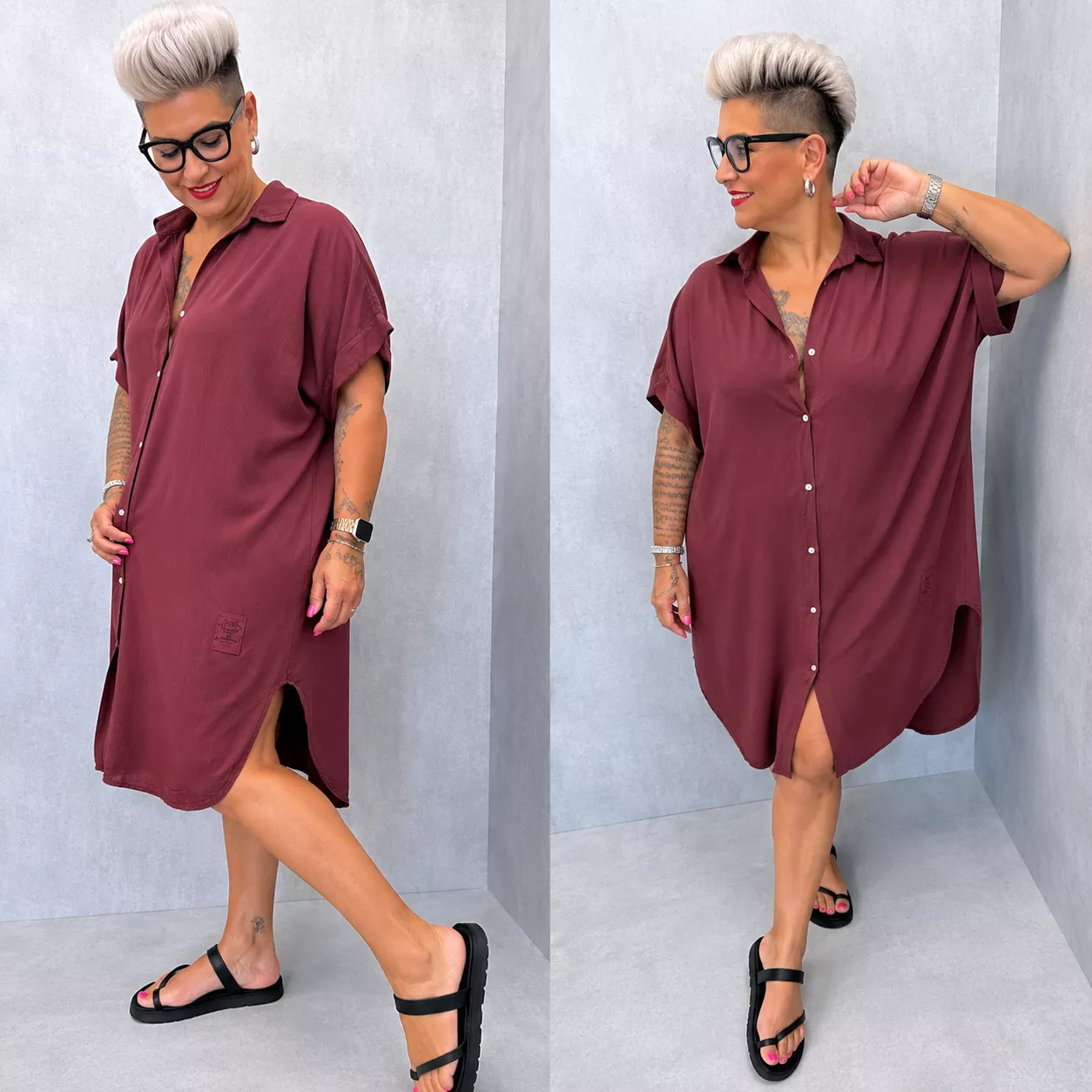 ROBE CHEMISE INÈS – GRANDE TAILLE 46–48