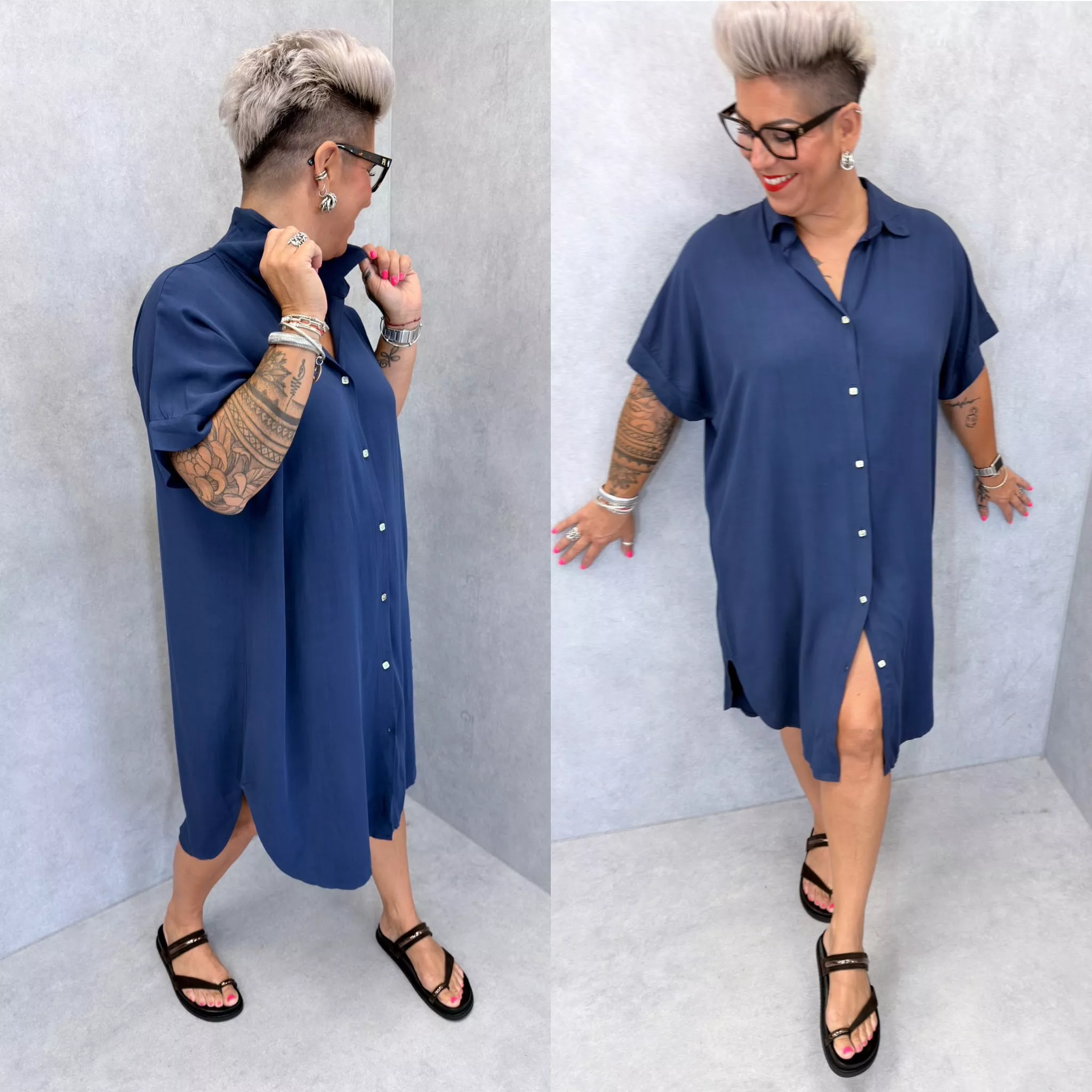 ROBE CHEMISE INÈS – GRANDE TAILLE 46–48