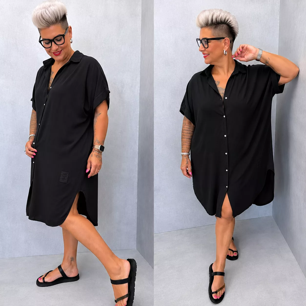 ROBE CHEMISE INÈS – GRANDE TAILLE 46–48