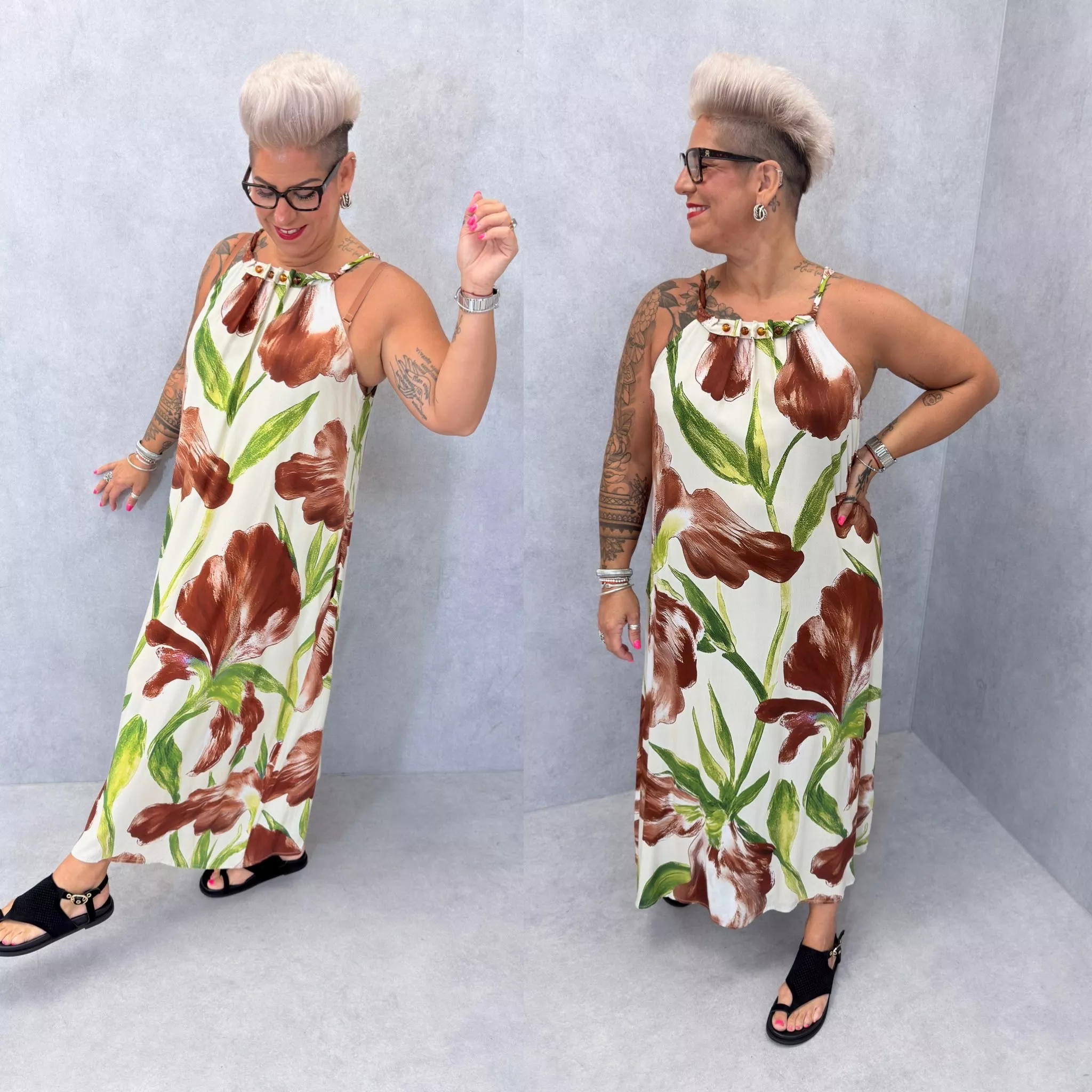 ROBE IRIS – ROBE À BRETELLES – GRANDE TAILLE 44–48