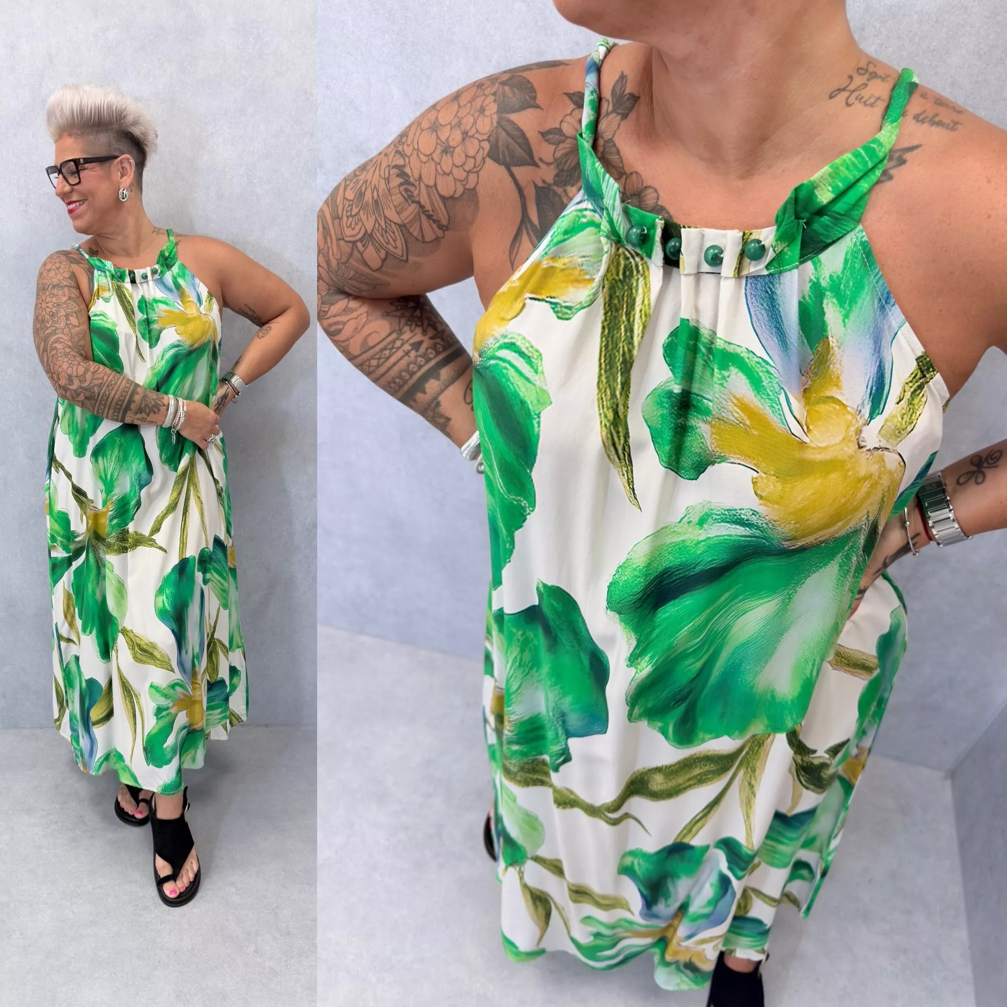 ROBE IRIS – ROBE À BRETELLES – GRANDE TAILLE 44–48