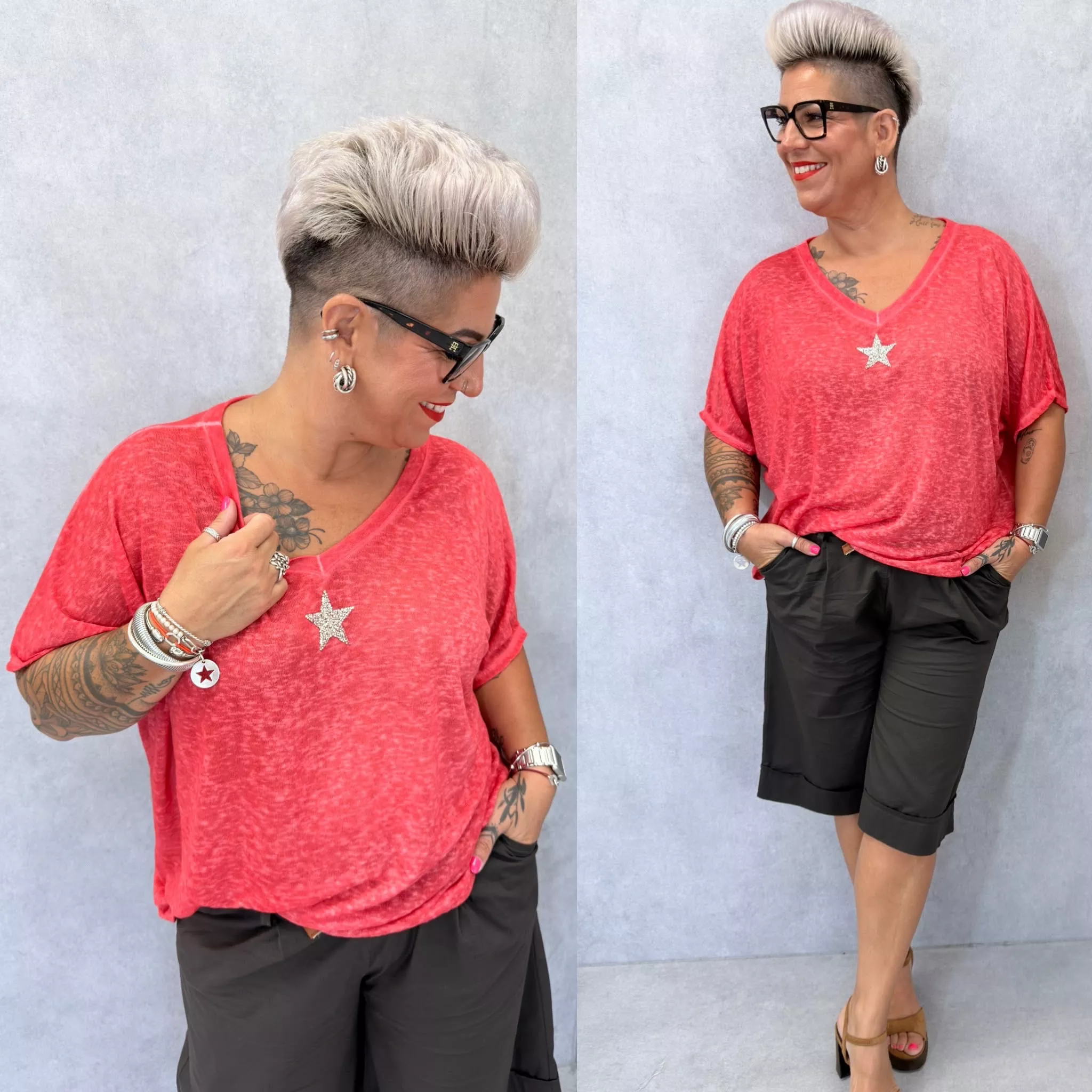 T-SHIRT TRICOT FIN SOFIA – GRANDE TAILLE 46–50