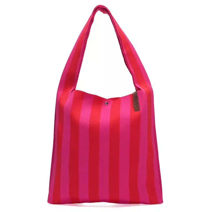 146 SHOPPER LOÏS ROSE ET ROUGE À RAYURES – LOT 83