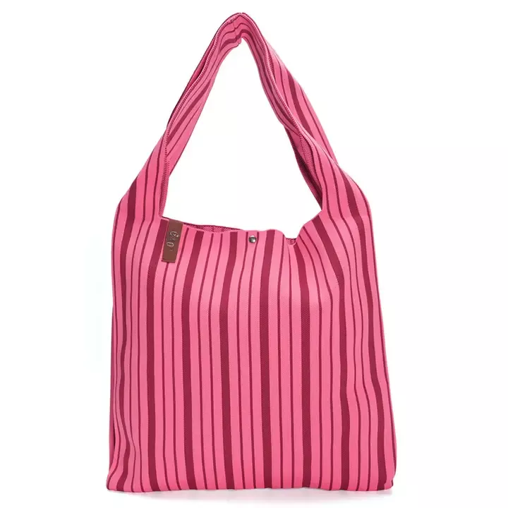SHOPPER LOÏS ROSE ET FRAMBOISE À RAYURES – LOT 83