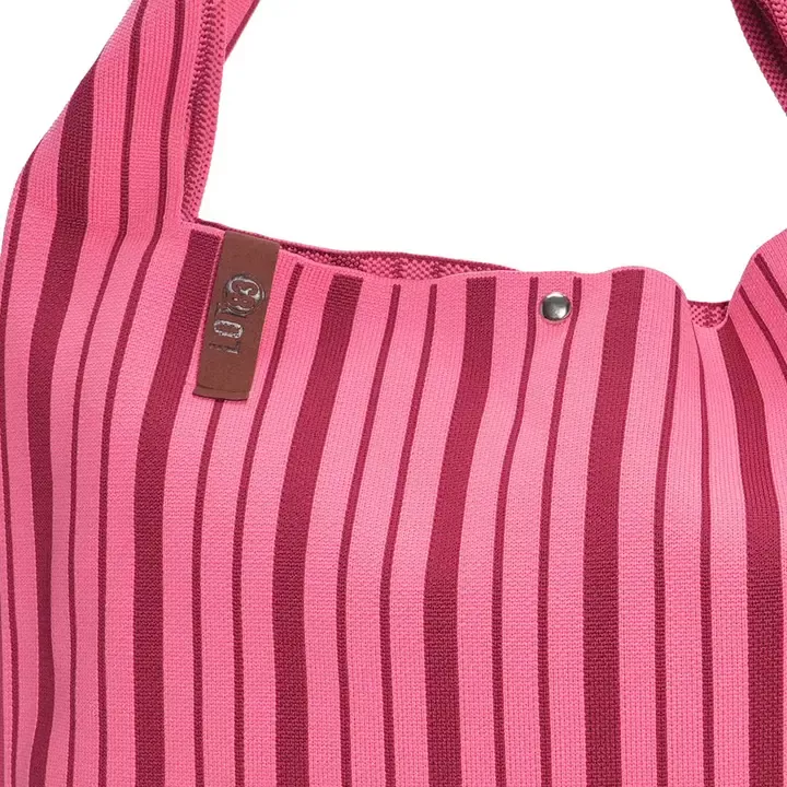 SHOPPER LOÏS ROSE ET FRAMBOISE À RAYURES – LOT 83
