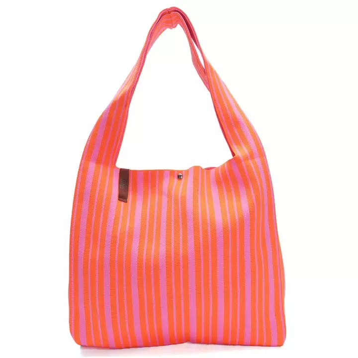 SHOPPER LOÏS ORANGE ET ROSE À RAYURES – LOT 83
