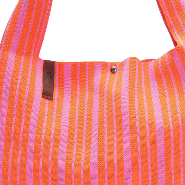 SHOPPER LOÏS ORANGE ET ROSE À RAYURES – LOT 83