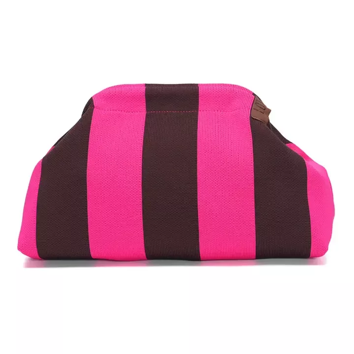 POCHETTE EMMA FUCHSIA À LARGES RAYURES CONTRASTÉES – LOT 83