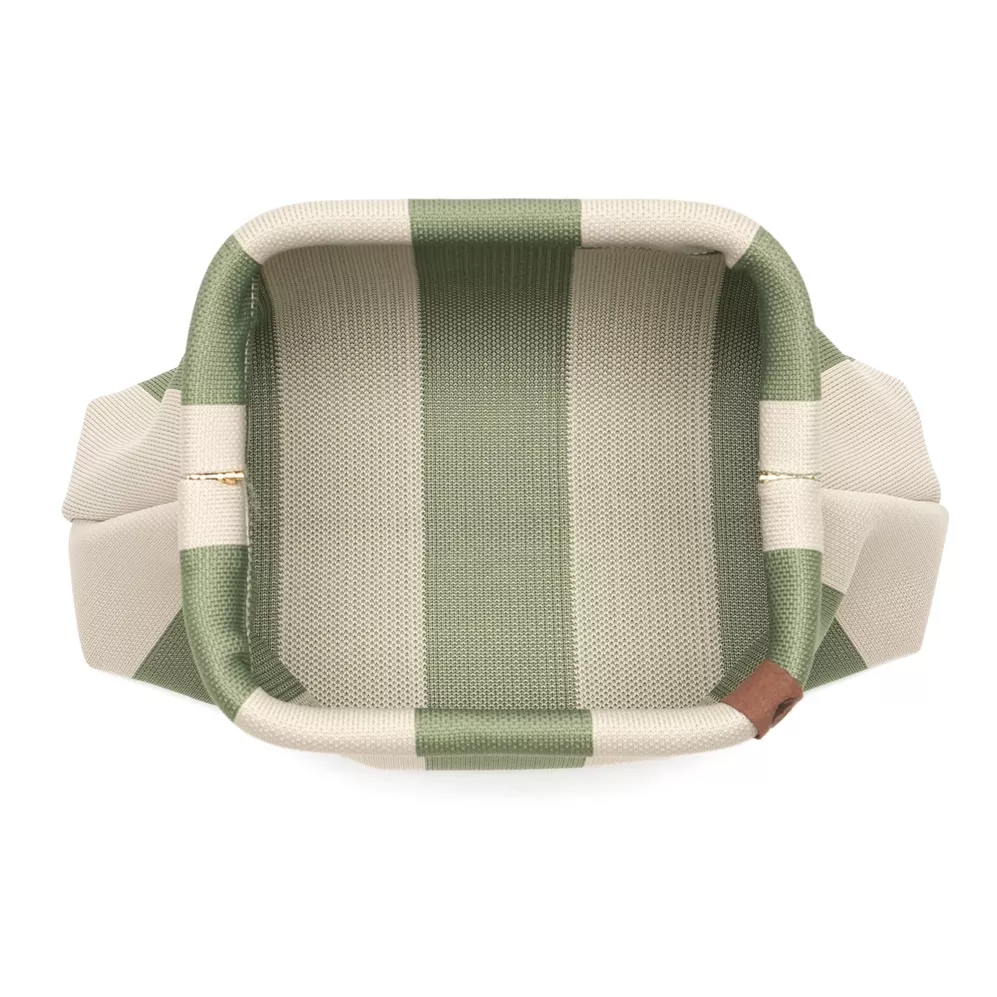 POCHETTE EMMA KAKI ET ÉCRU À LARGES RAYURES – LOT 83