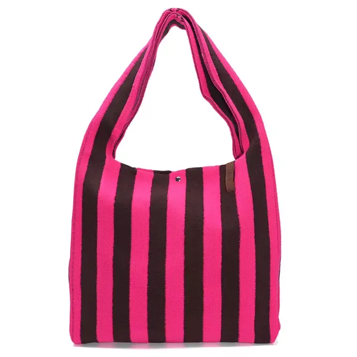 SHOPPER LOÏS FUCHSIA ET CHOCOLAT EFFET BOUCLETTE – LOT 83
