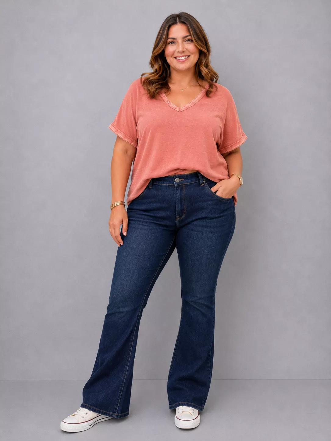 T-SHIRT VINTAGE UNI – GRANDE TAILLE 44–48